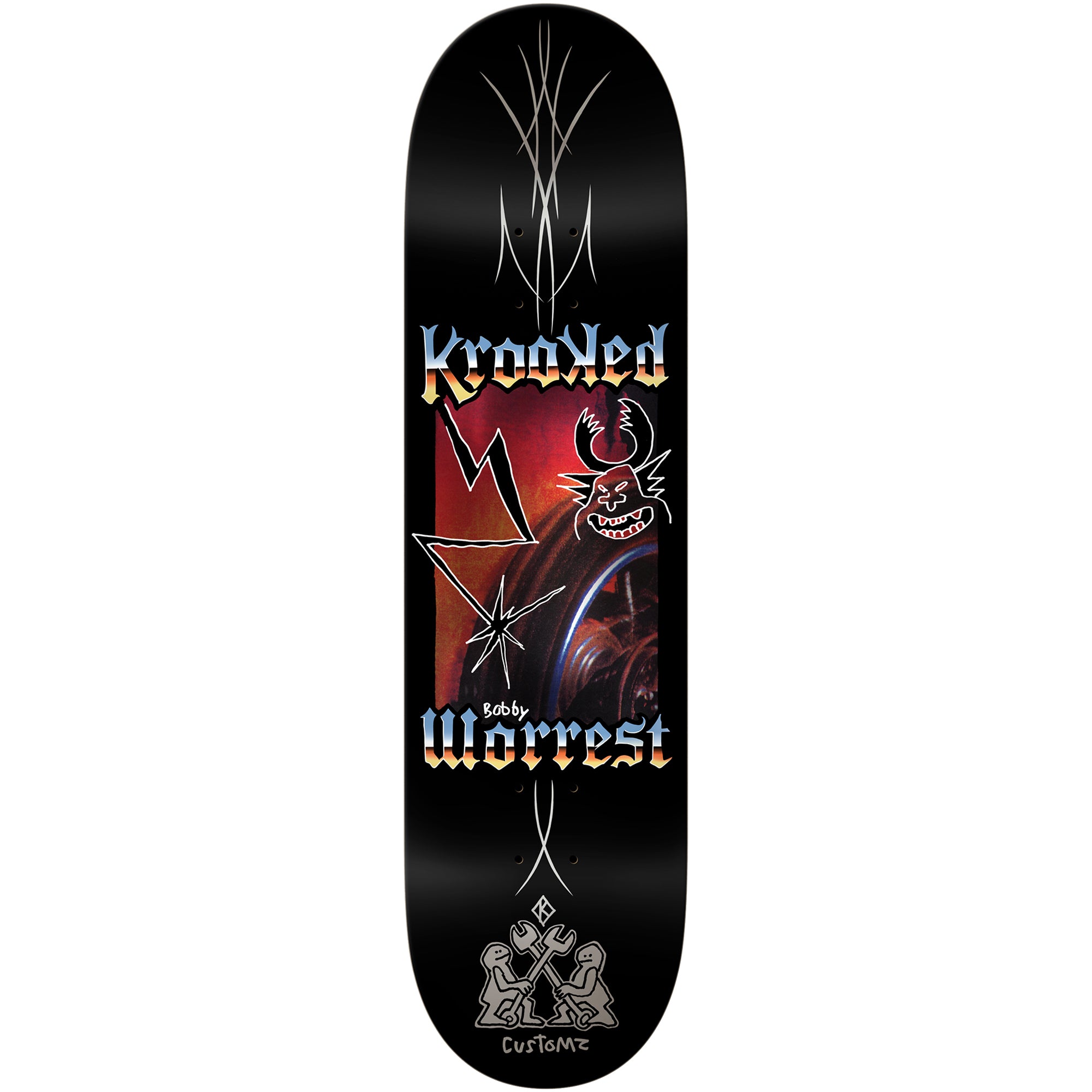 Krooked Bobby Worrest Chrome Zone Twin Tail Skateboard Deck 8.38"