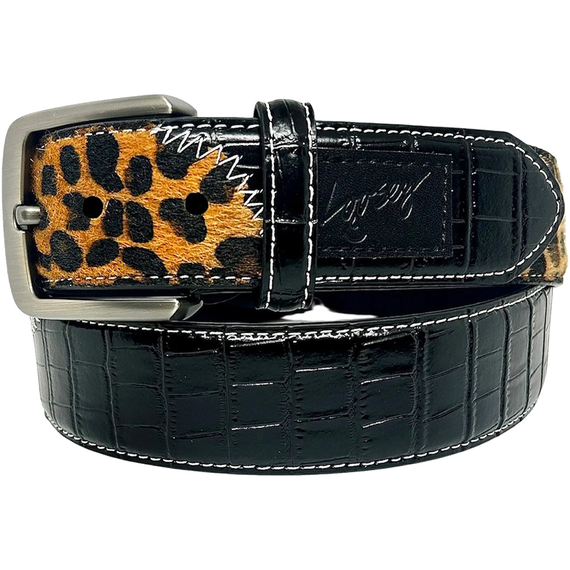 Loosey Croc Cheetah Belt Black
