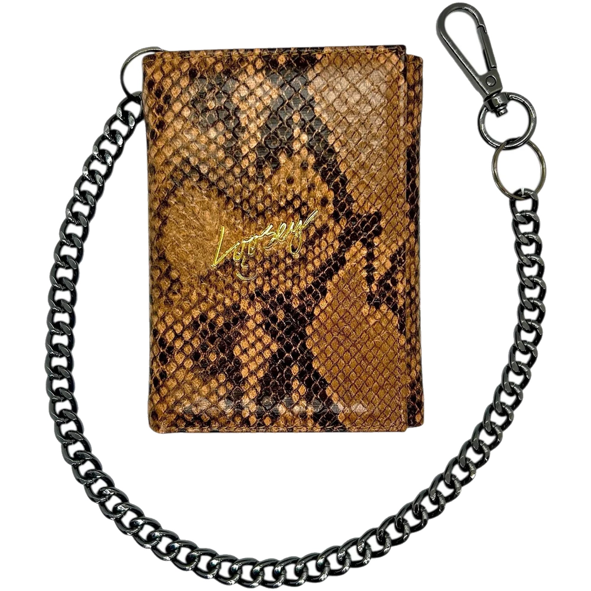 Loosey Snake Skin Chain Gang Wallet Brown