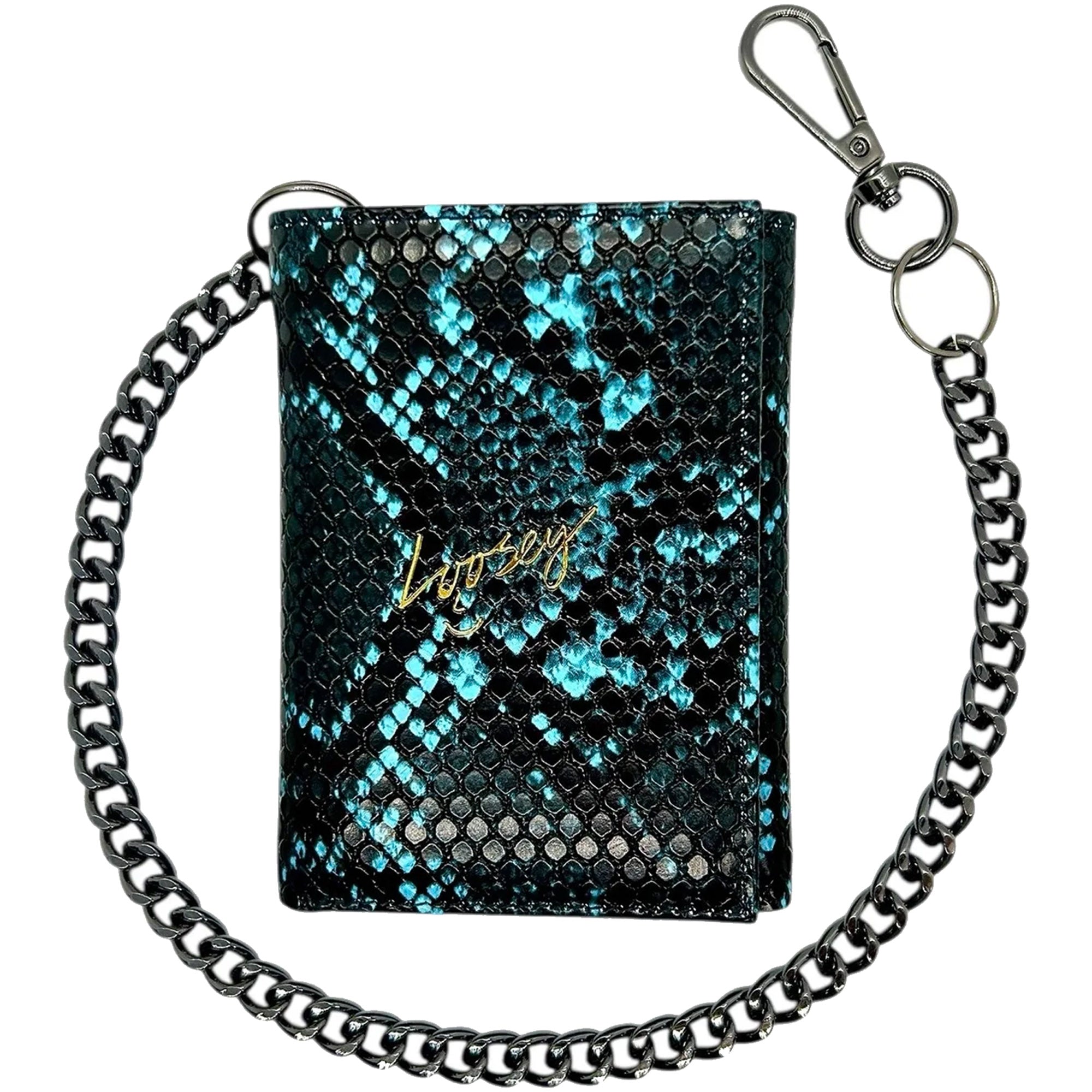 Loosey Snake Skin Chain Gang Wallet Blue
