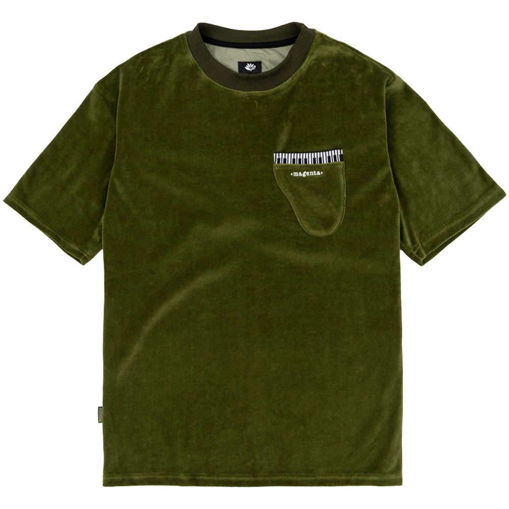 Magenta Piano Velvet Tee Green