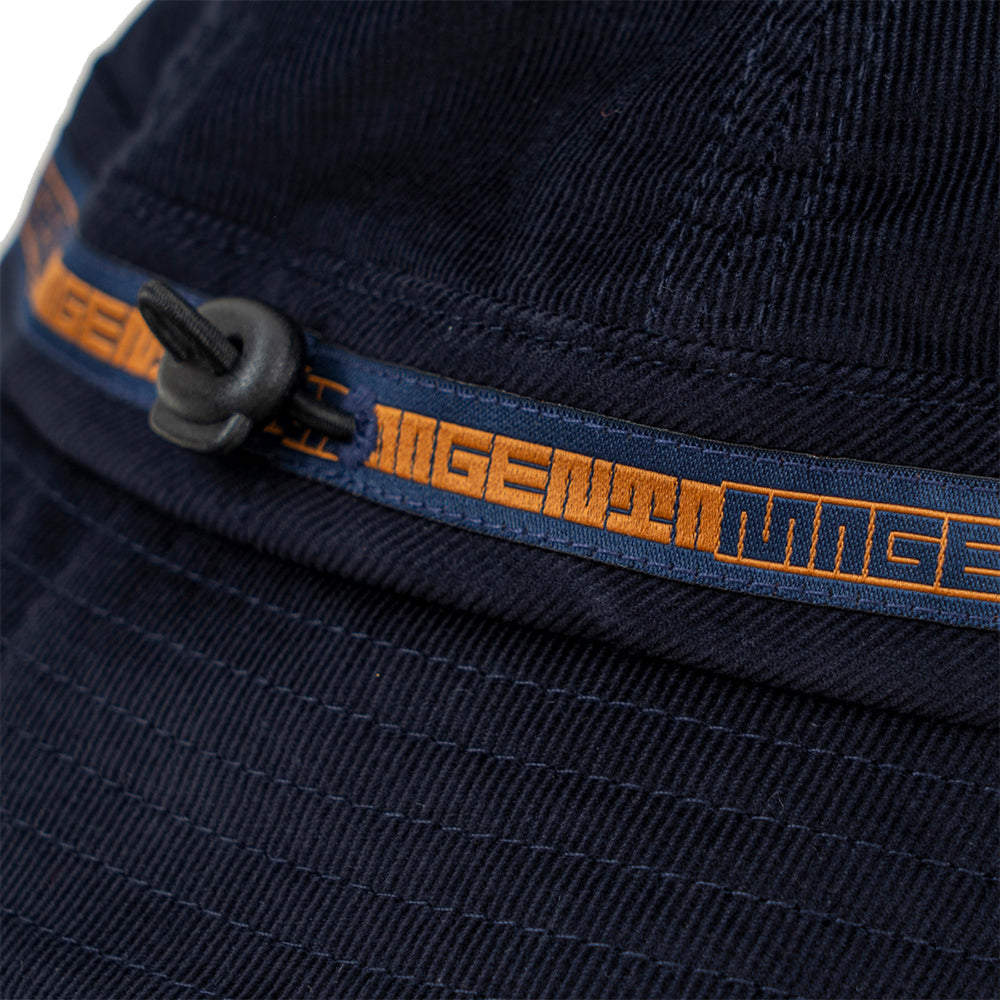 Magenta Maze Bucket Hat Navy