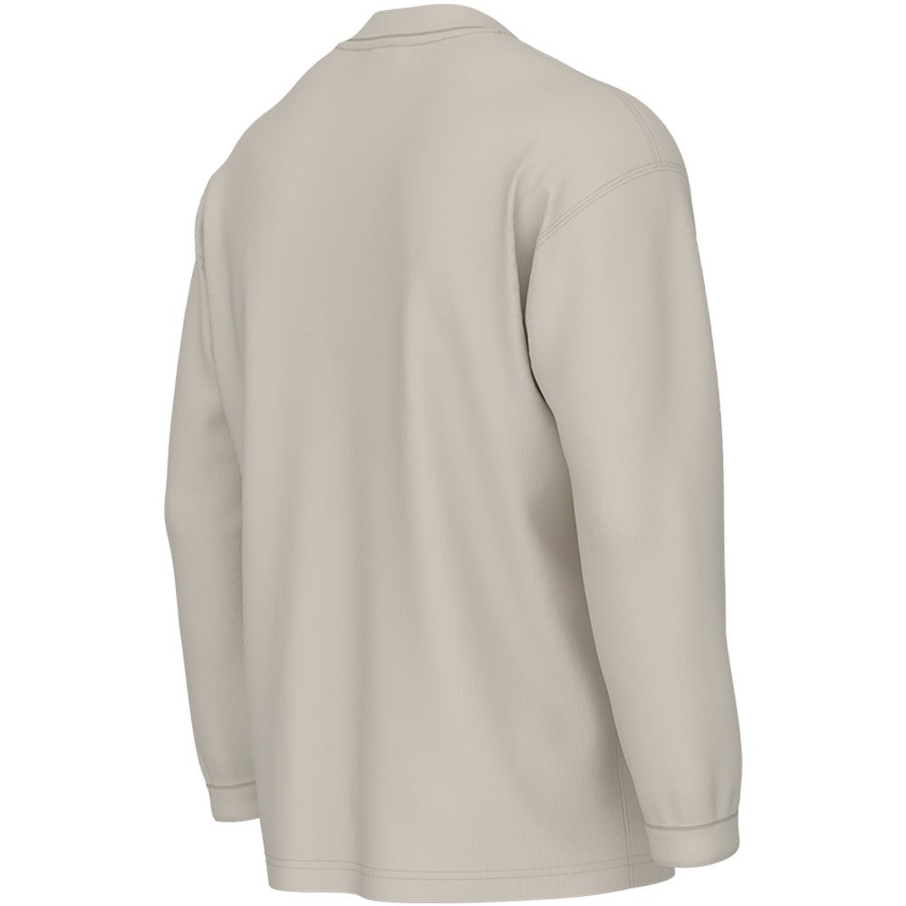 New Balance Numeric Waffle Knit Long Sleeve Henley Oatmeal