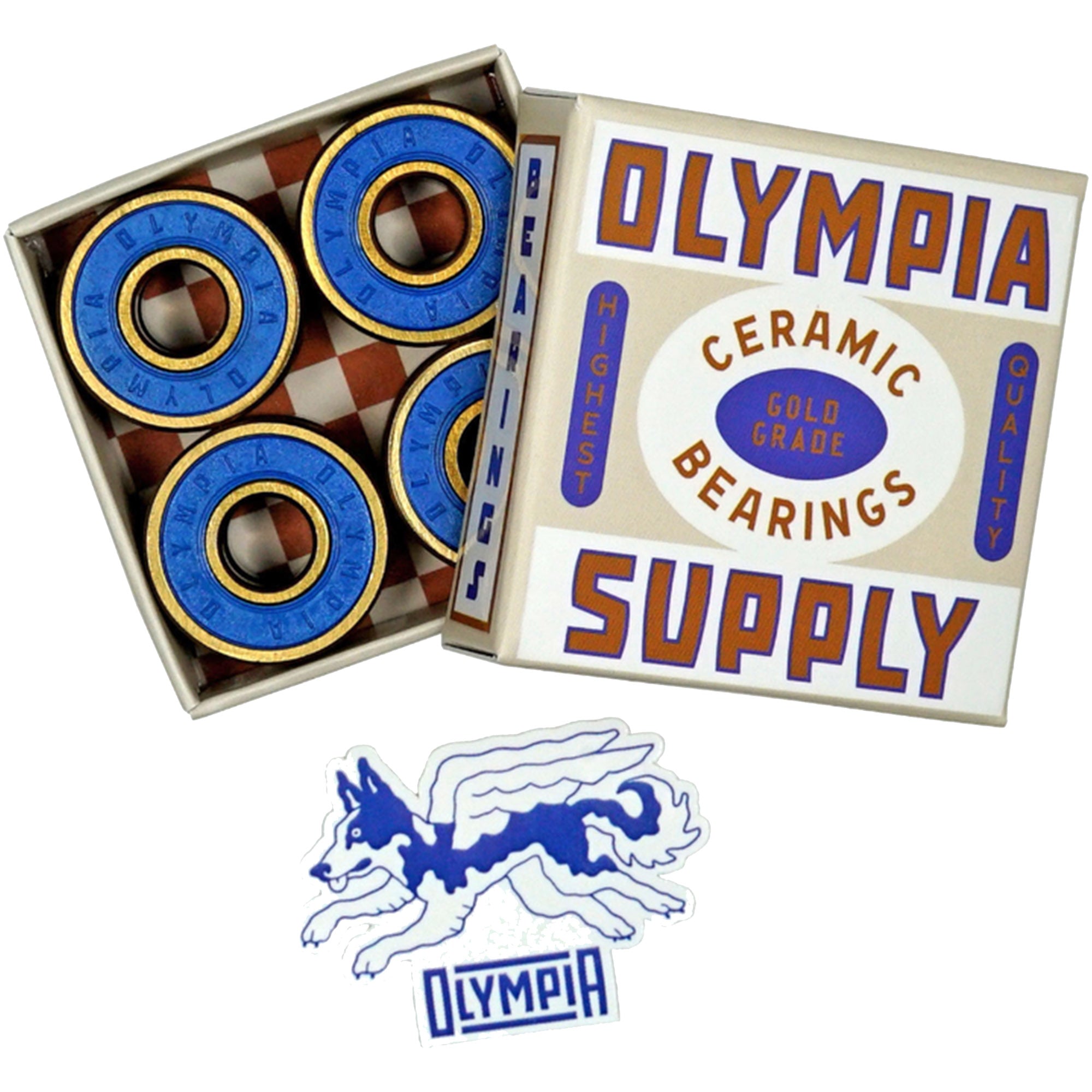Olympia Supply Gold Grade Ceramic Skateboard Bearings