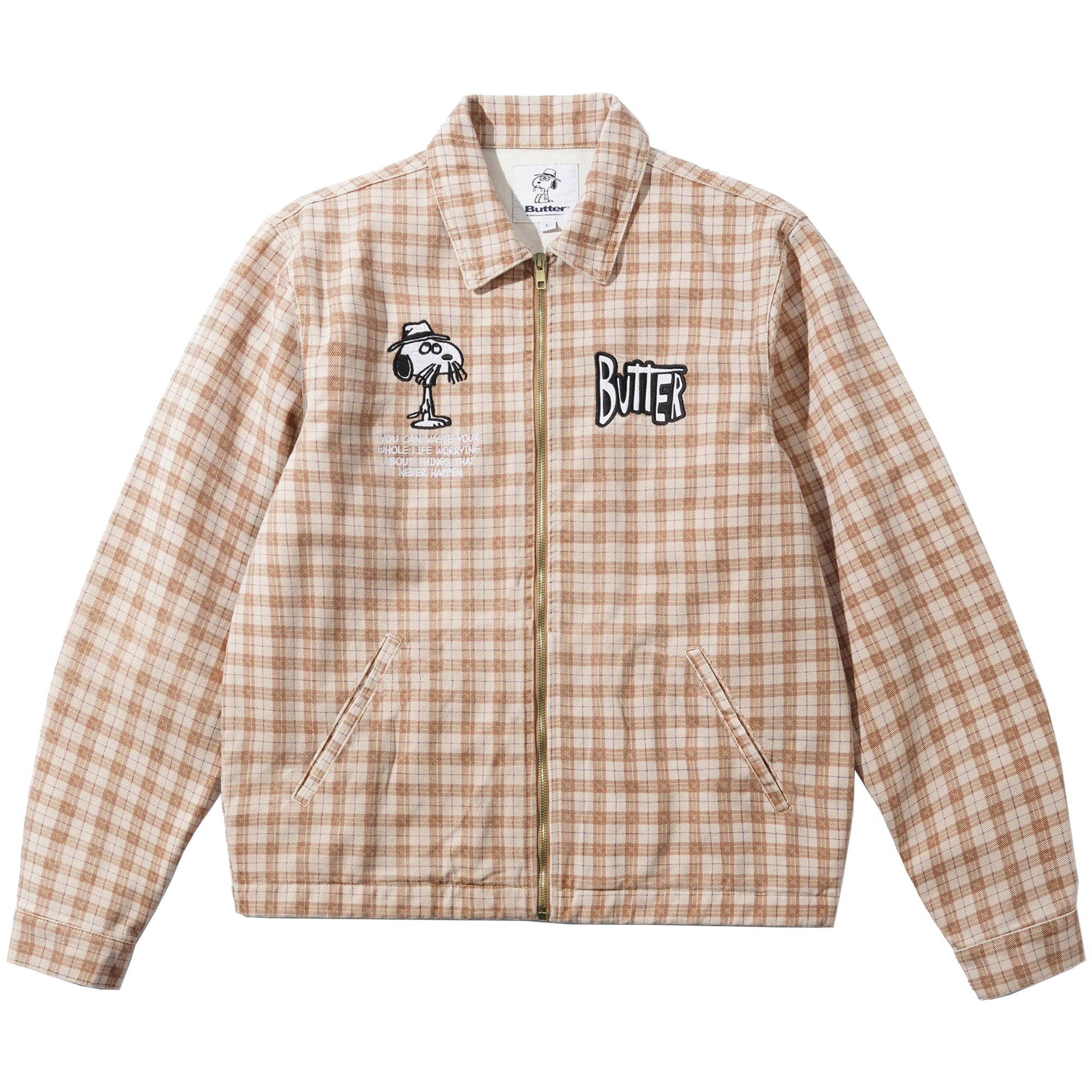 Butter Goods x Peanuts Spike Jacket Sandstone Plaid