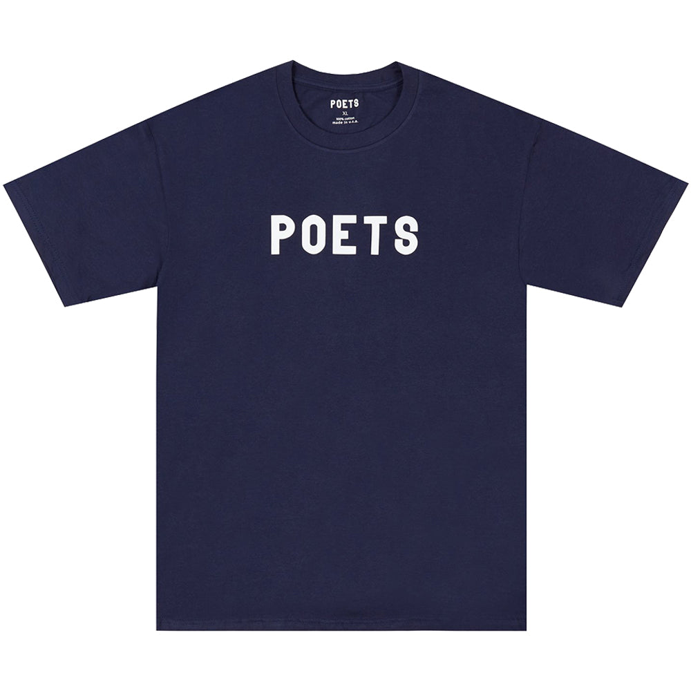Poets OG Flocked T Shirt Navy