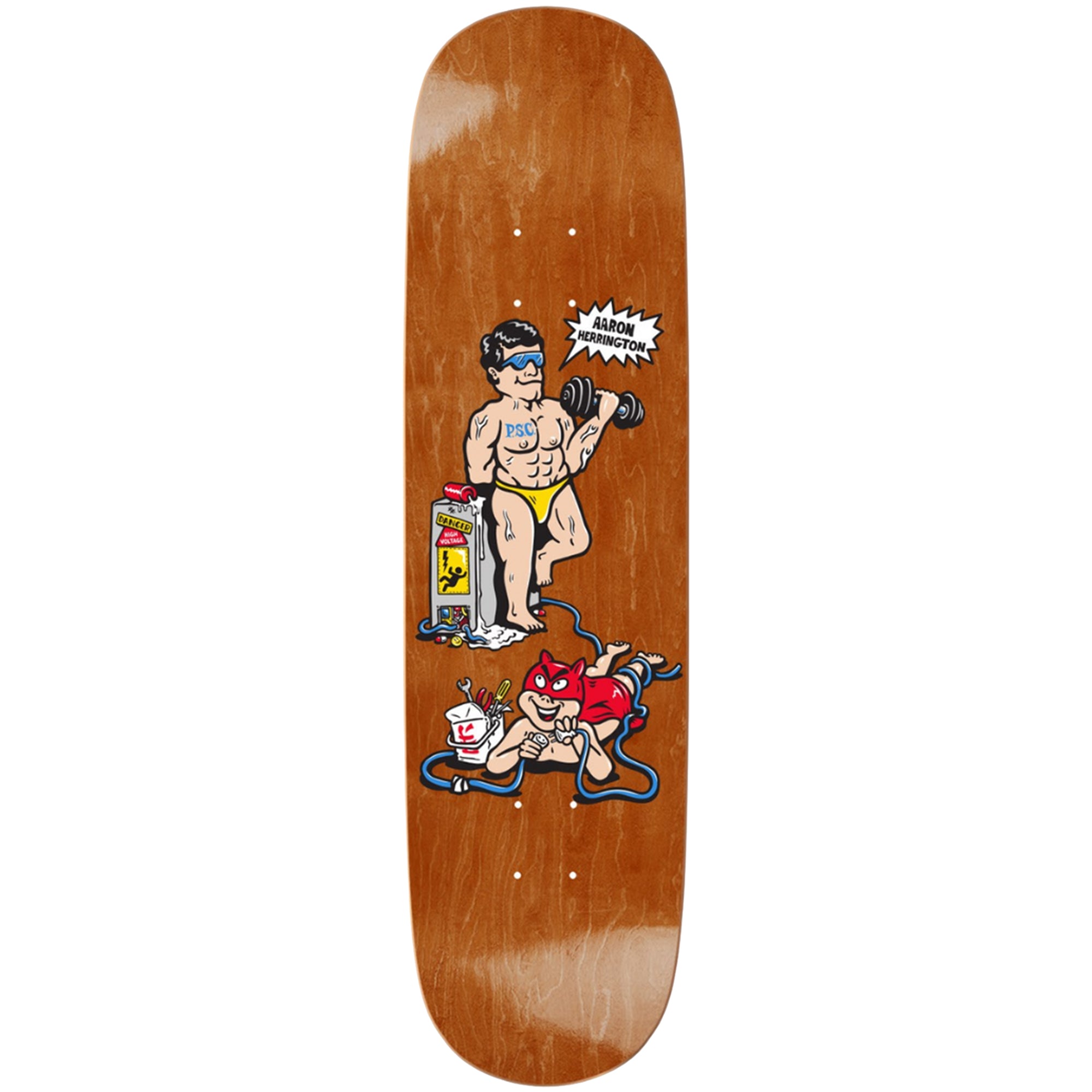 Polar Skate Co Aaron Herrington Pumping Iron P2 Jr Skateboard Deck 8.25"
