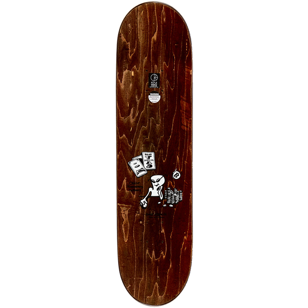 Polar Skate Co Oskar Rozenberg Poker Face Skateboard Deck 8.125" Short