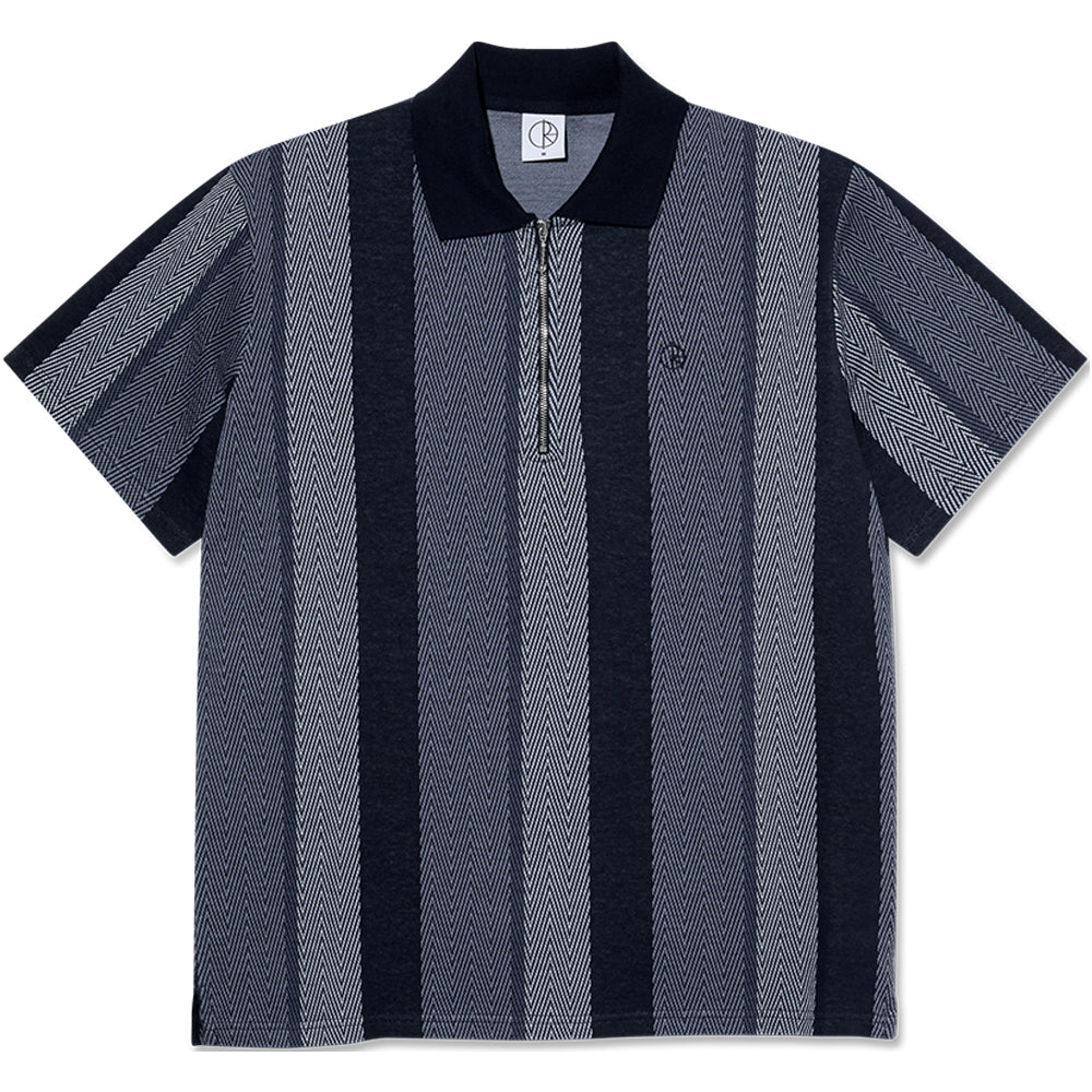 Polar Skate Co Jacques Polo Shirt Herringbone Blue