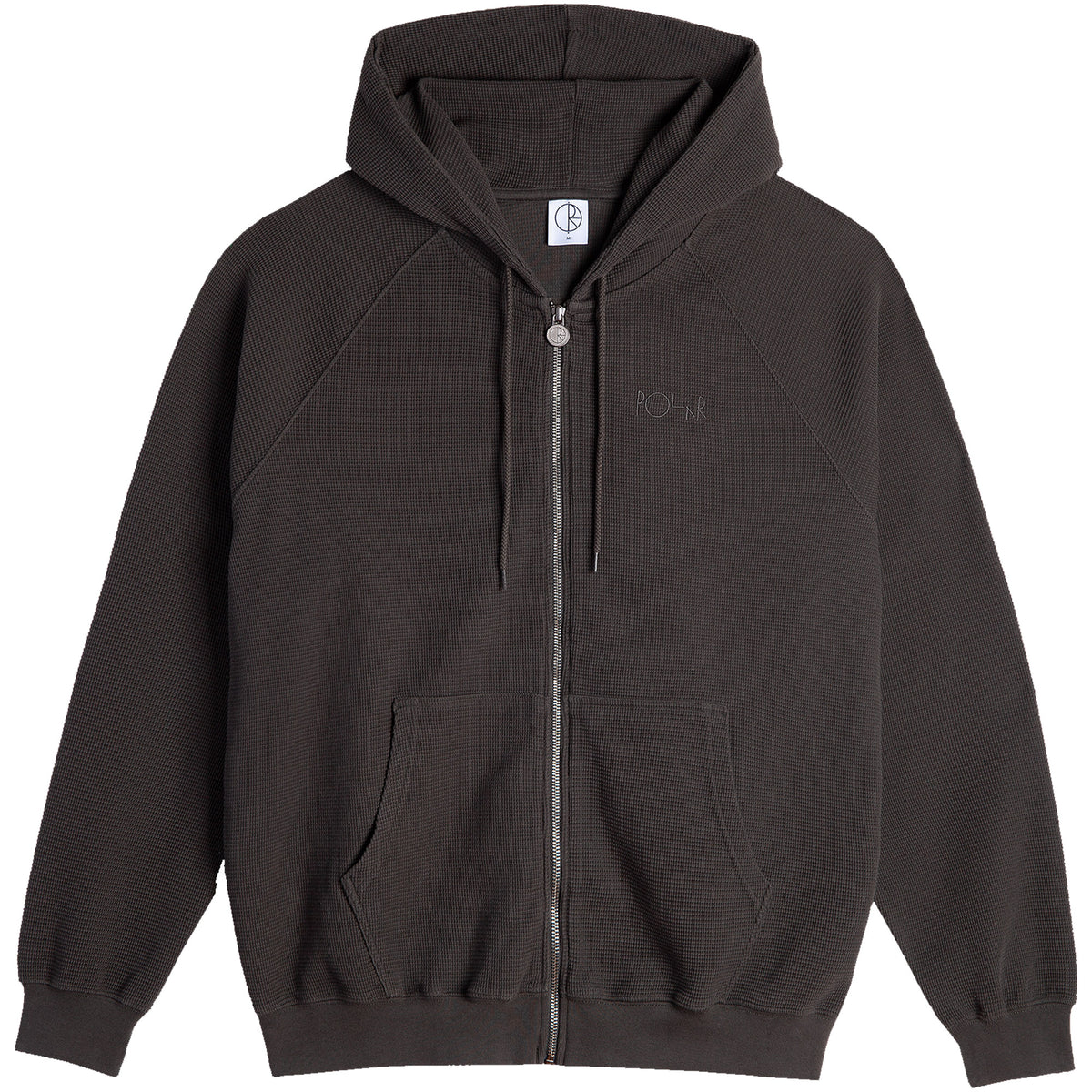 Polar Skate Co Waffle Zip Hoodie Dirty Black