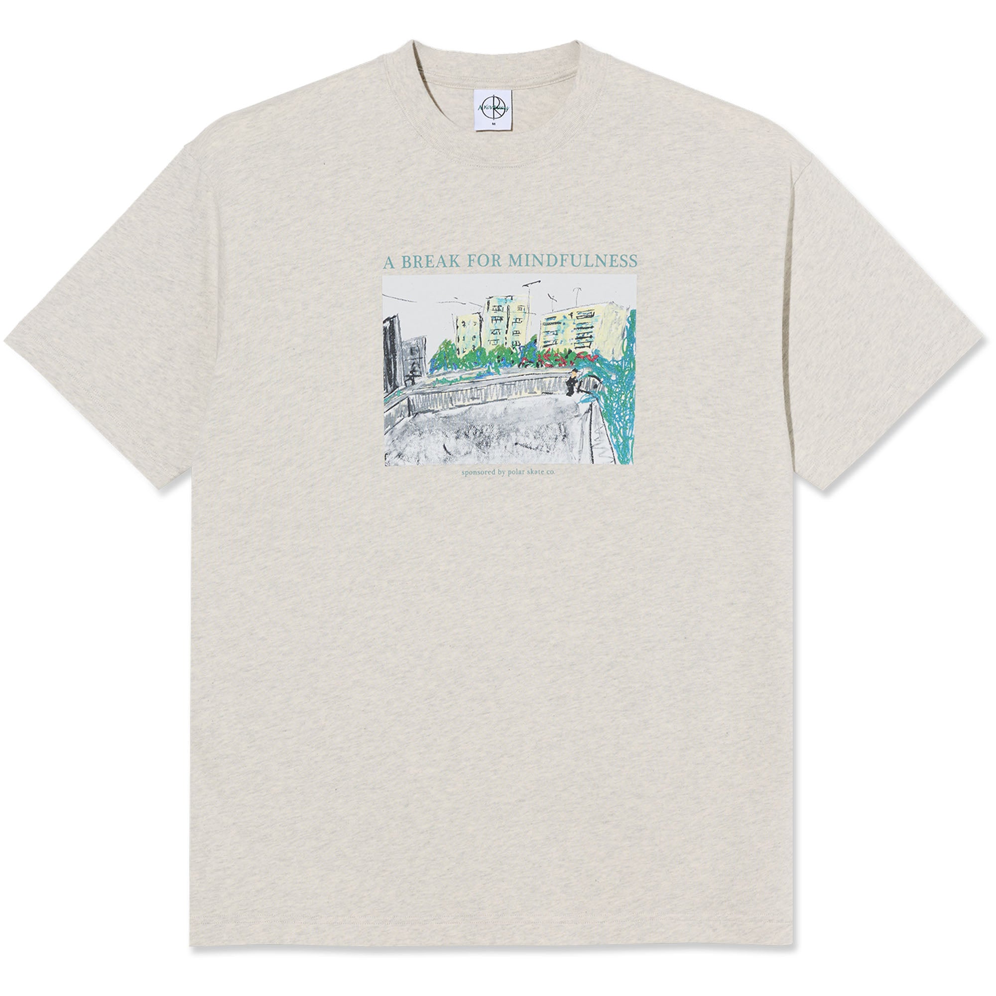 Polar Skate Co Mindfulness Tee Ivory Grey Melange