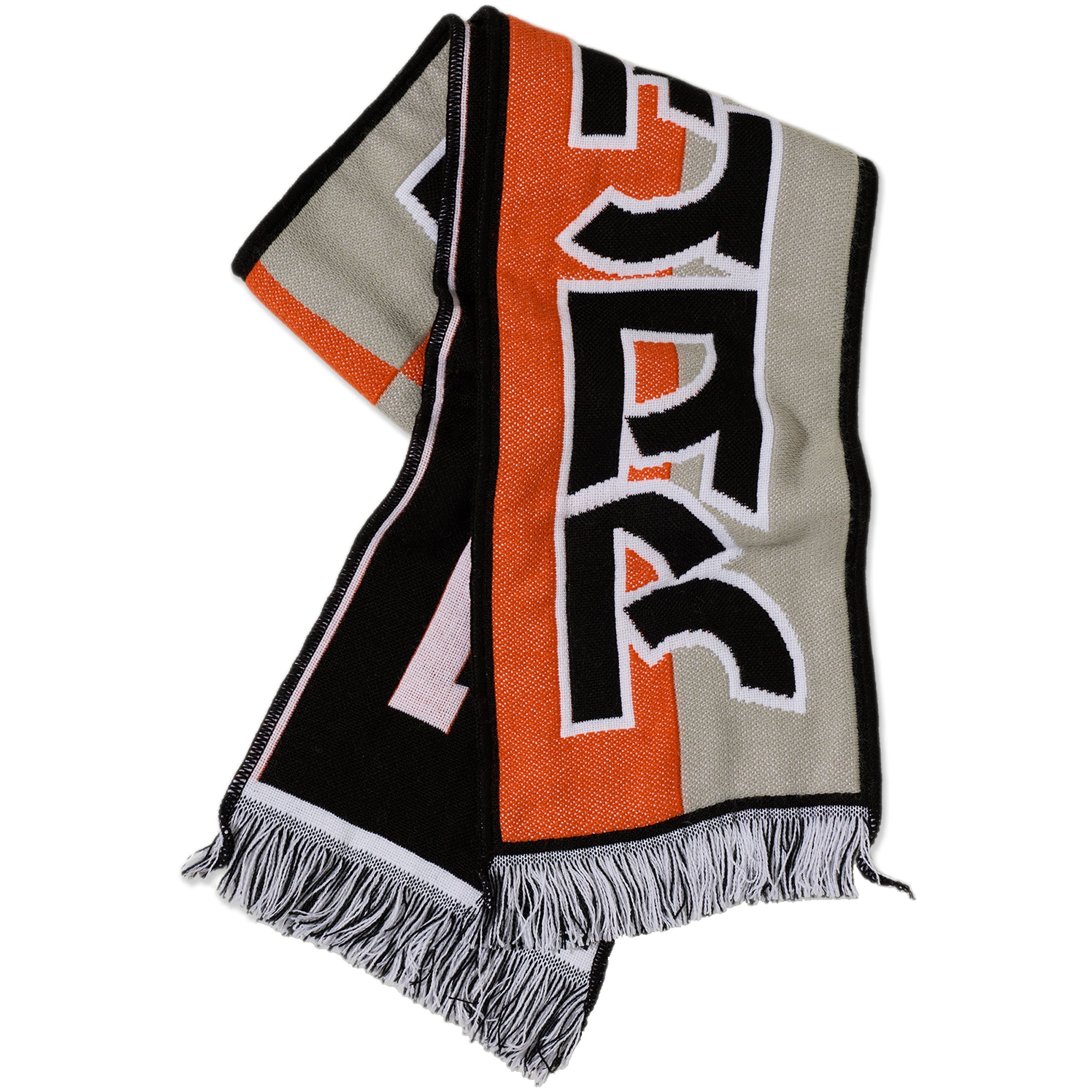 Polar Skate Co Squares Football Scarf Orange/Grey