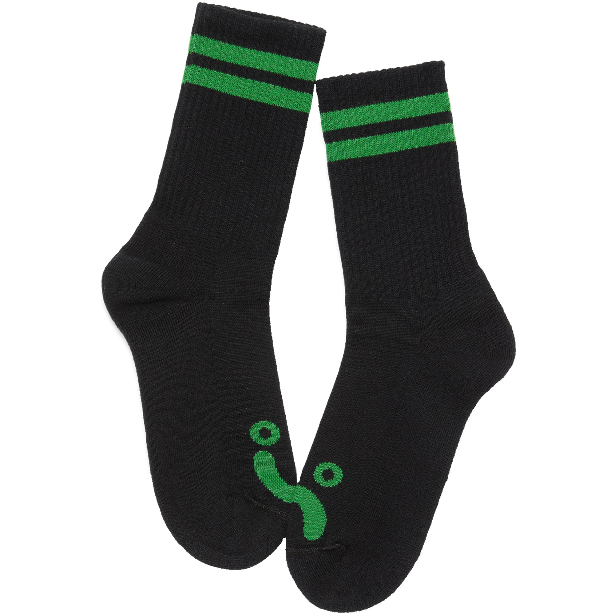 Polar Skate Co Rib Socks Happy Sad Black/Green