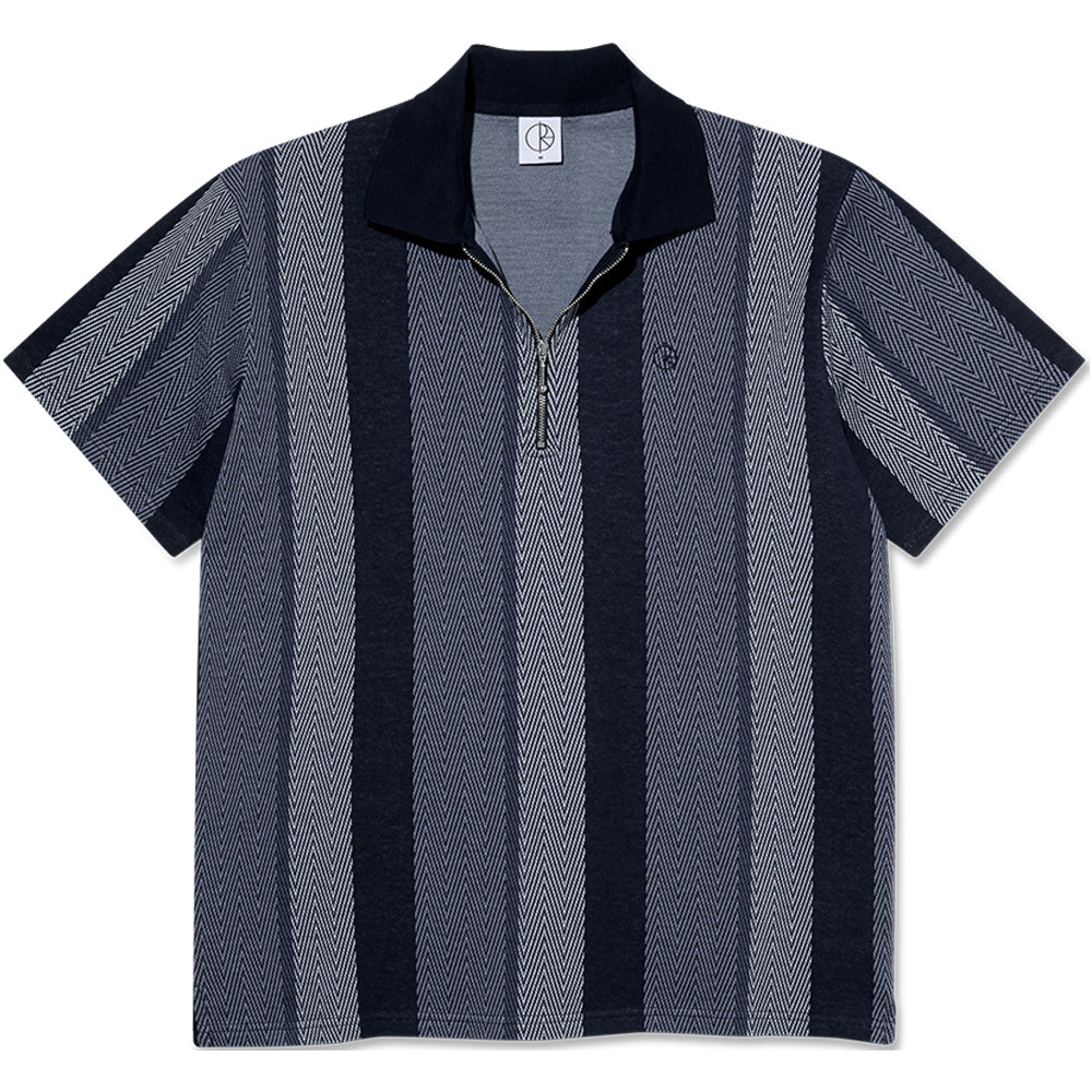 Polar Skate Co Jacques Polo Shirt Herringbone Blue