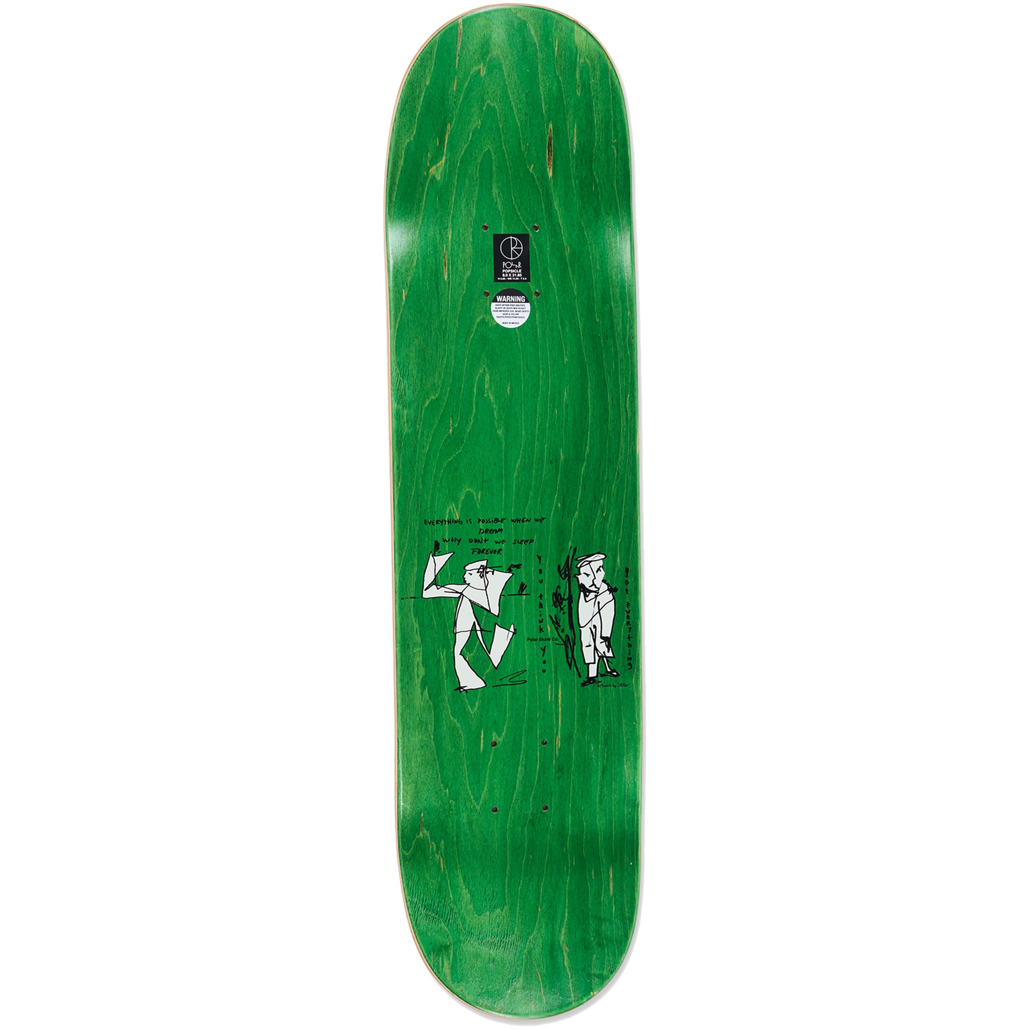 Polar Skate Co Alv Sleep Forever Short Skateboard Deck 8.25"