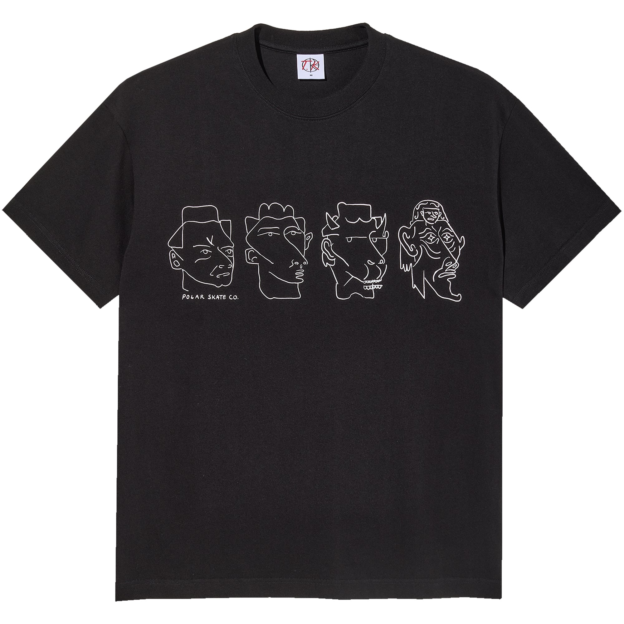 Polar Skate Co 8 Heads Contrast Tee Black/White