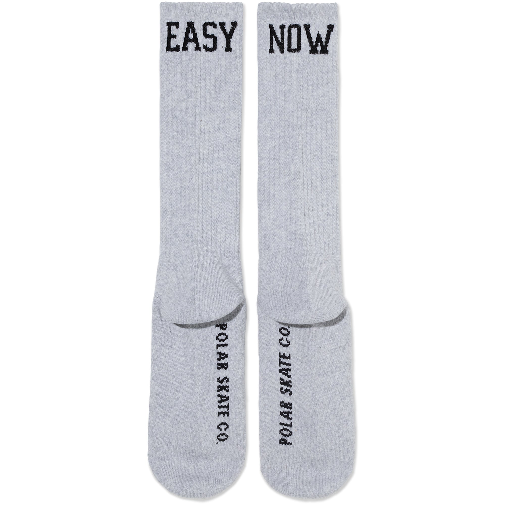 Polar Skate Co Long Rib Socks Easy Now Heather Grey