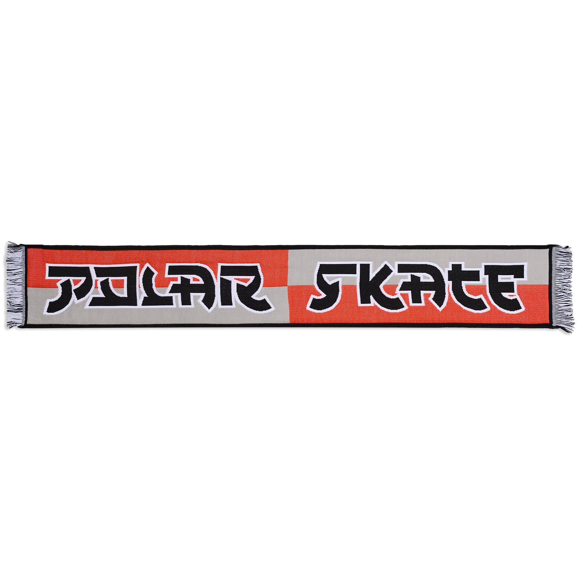 Polar Skate Co Squares Football Scarf Orange/Grey