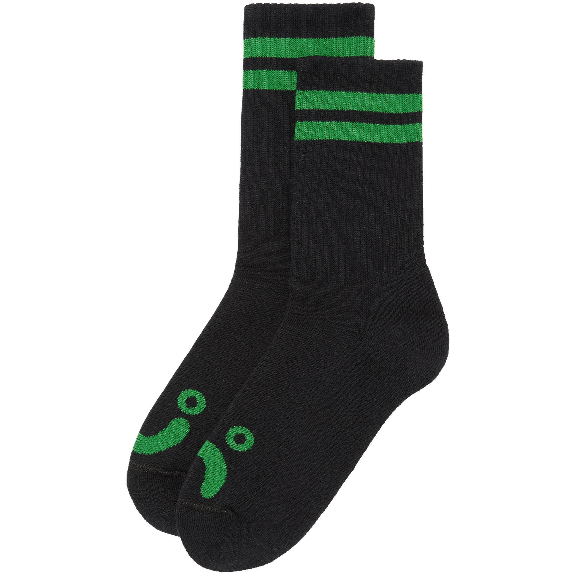 Polar Skate Co Rib Socks Happy Sad Black/Green