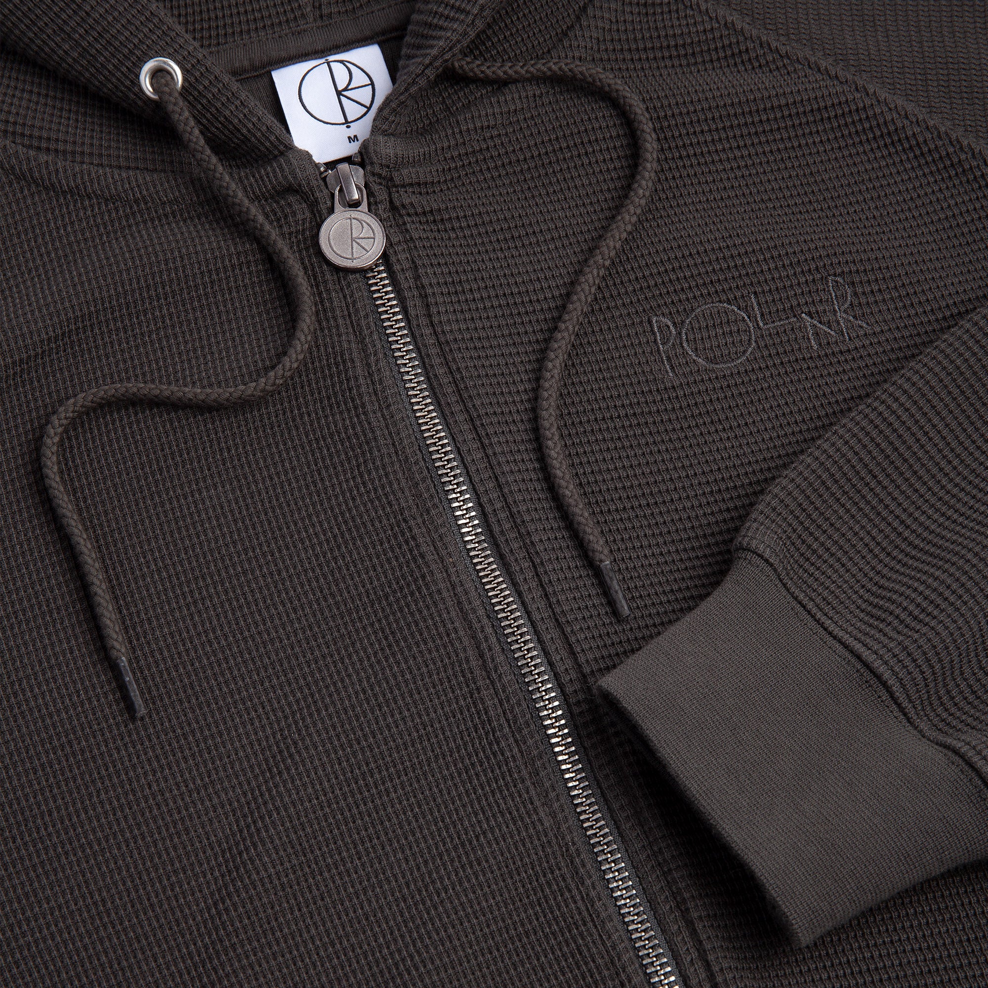 Polar Skate Co Waffle Zip Hoodie Dirty Black