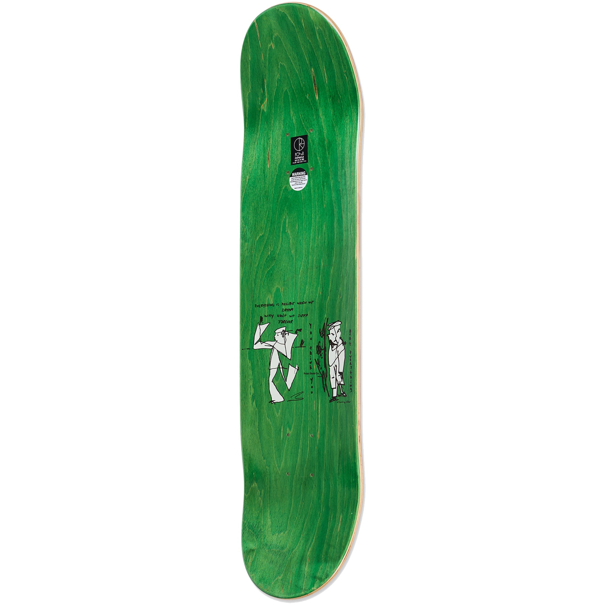 Polar Skate Co Alv Sleep Forever Short Skateboard Deck 8.25"