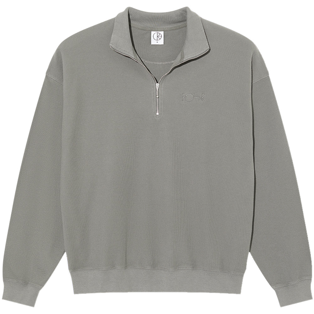 Polar Skate Co Half Zip LS Shirt Pique Grey