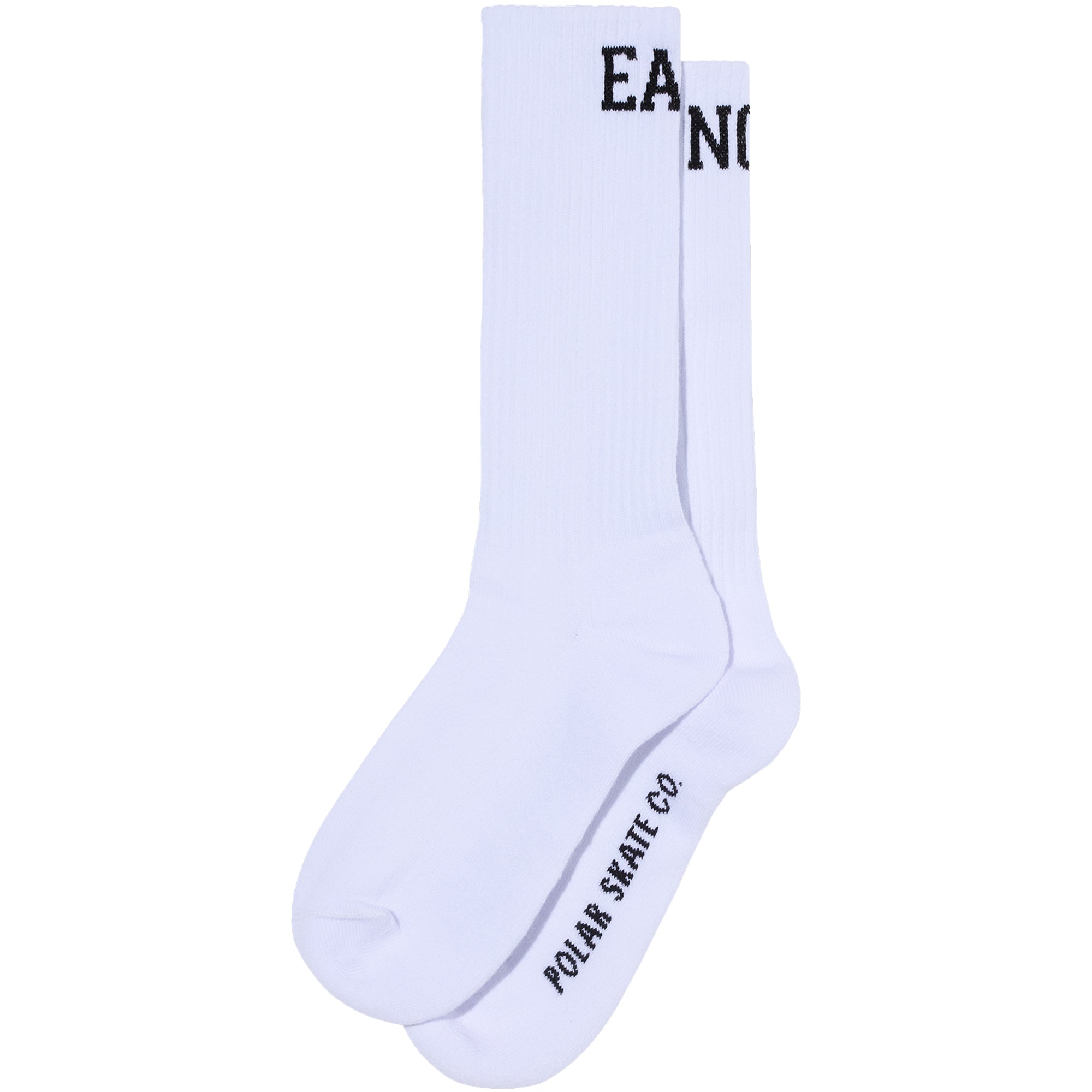 Polar Skate Co Long Rib Socks Easy Now White