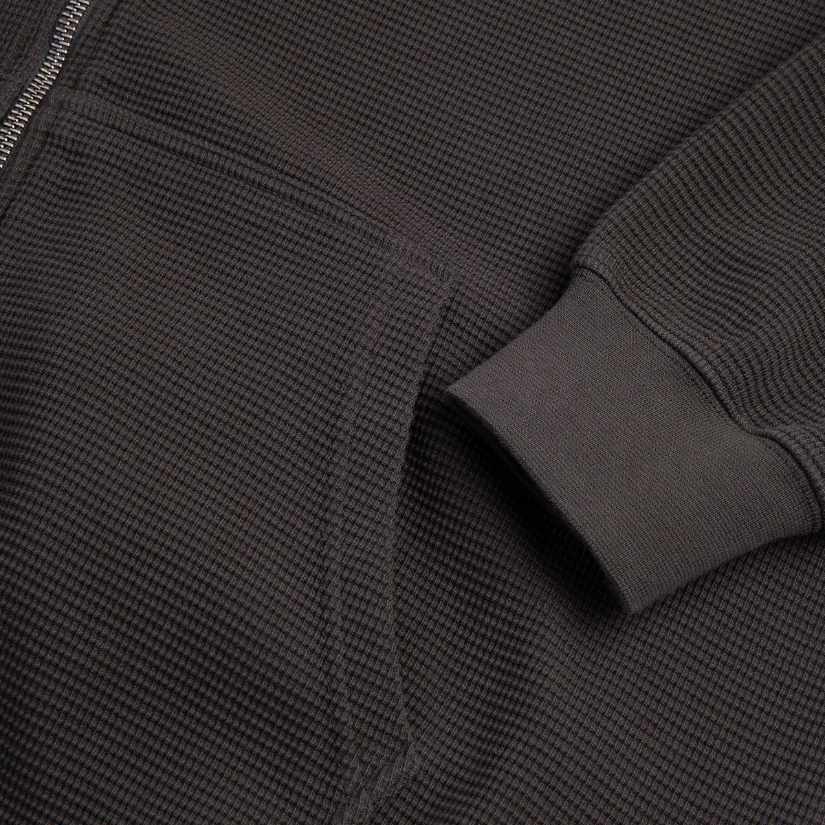 Polar Skate Co Waffle Zip Hoodie Dirty Black