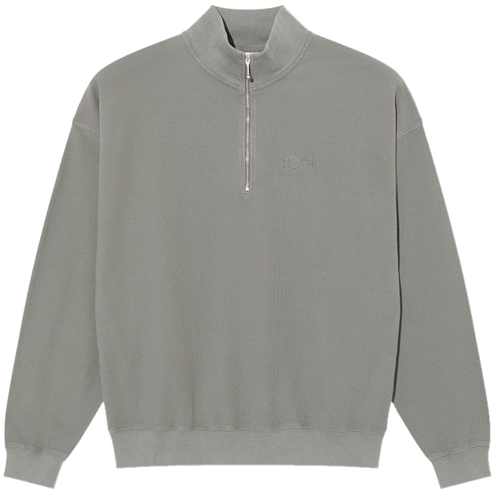 Polar Skate Co Half Zip LS Shirt Pique Grey