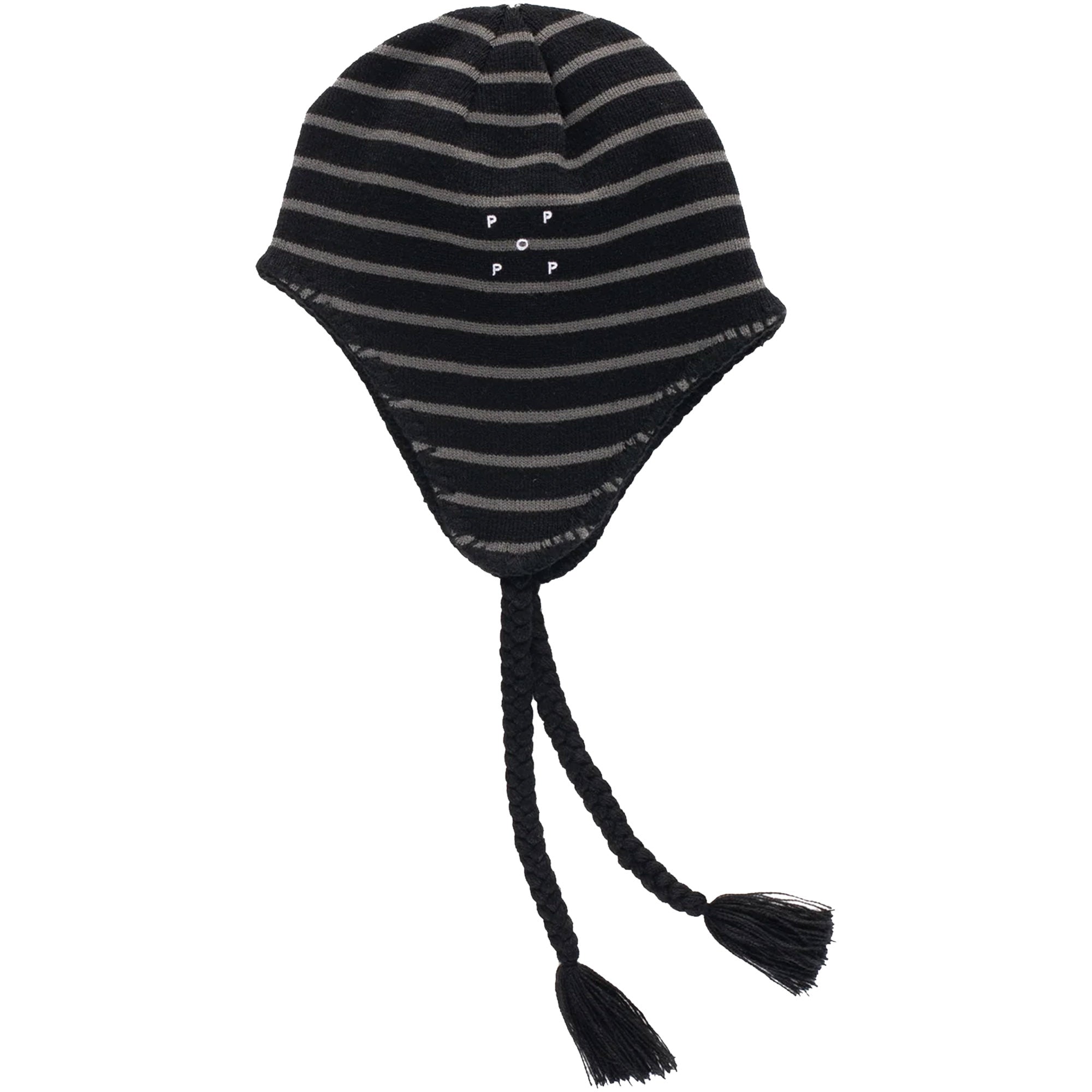 Pop Trading Company Reversible Earflap Beanie Black/Charcoal
