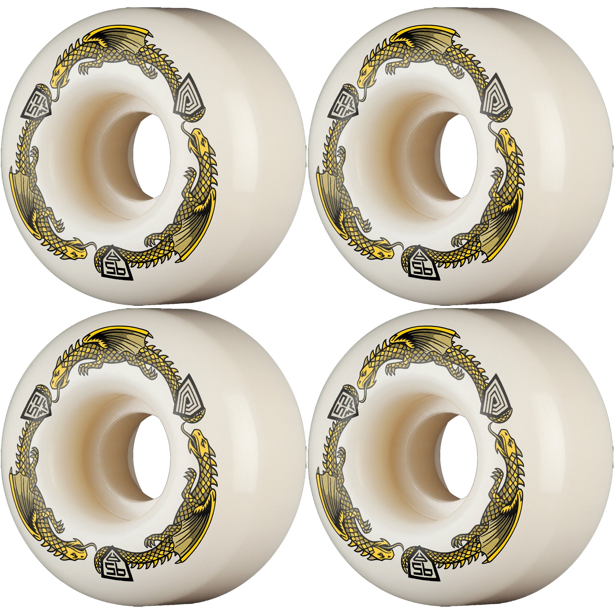 Powell Peralta Dragon Formula 95A V1 Yellow Skateboard Wheels 52mm x 31mm
