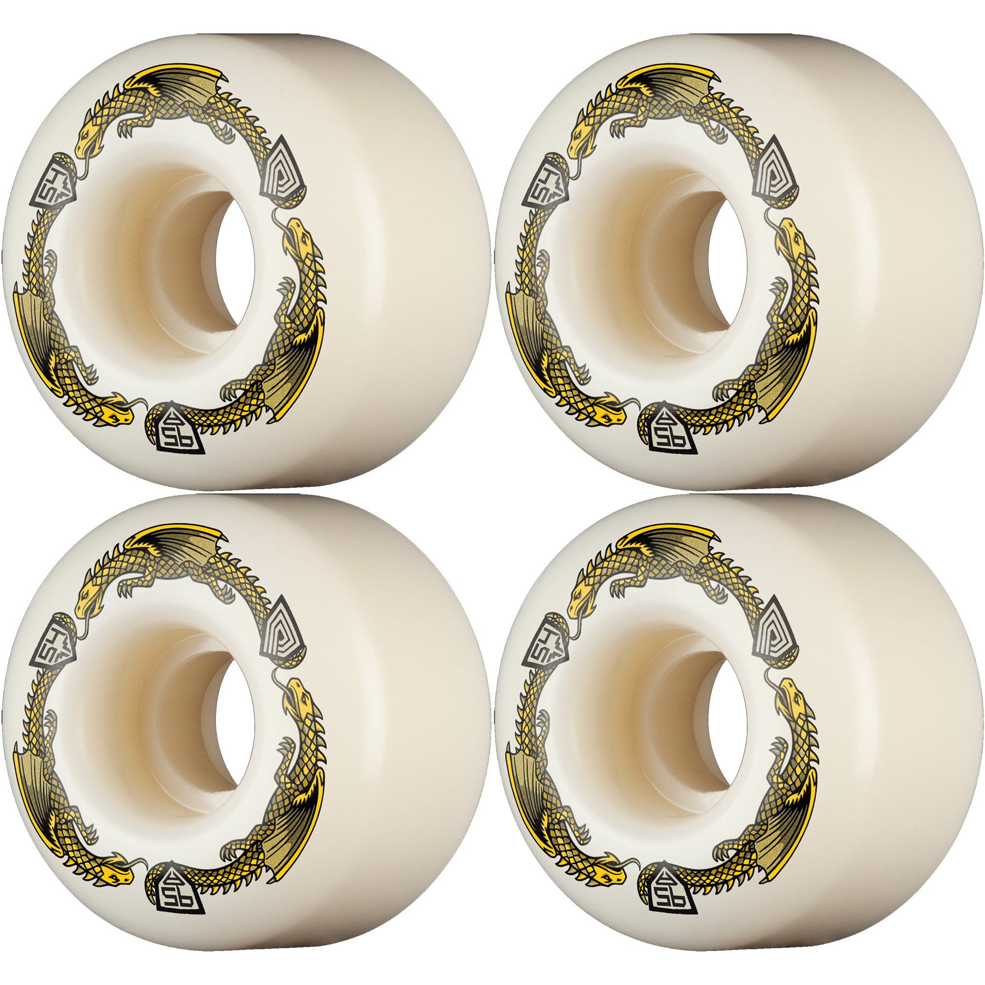 Powell Peralta Dragon Formula 95A V4 Yellow Skateboard Wheels 54mm x 34mm
