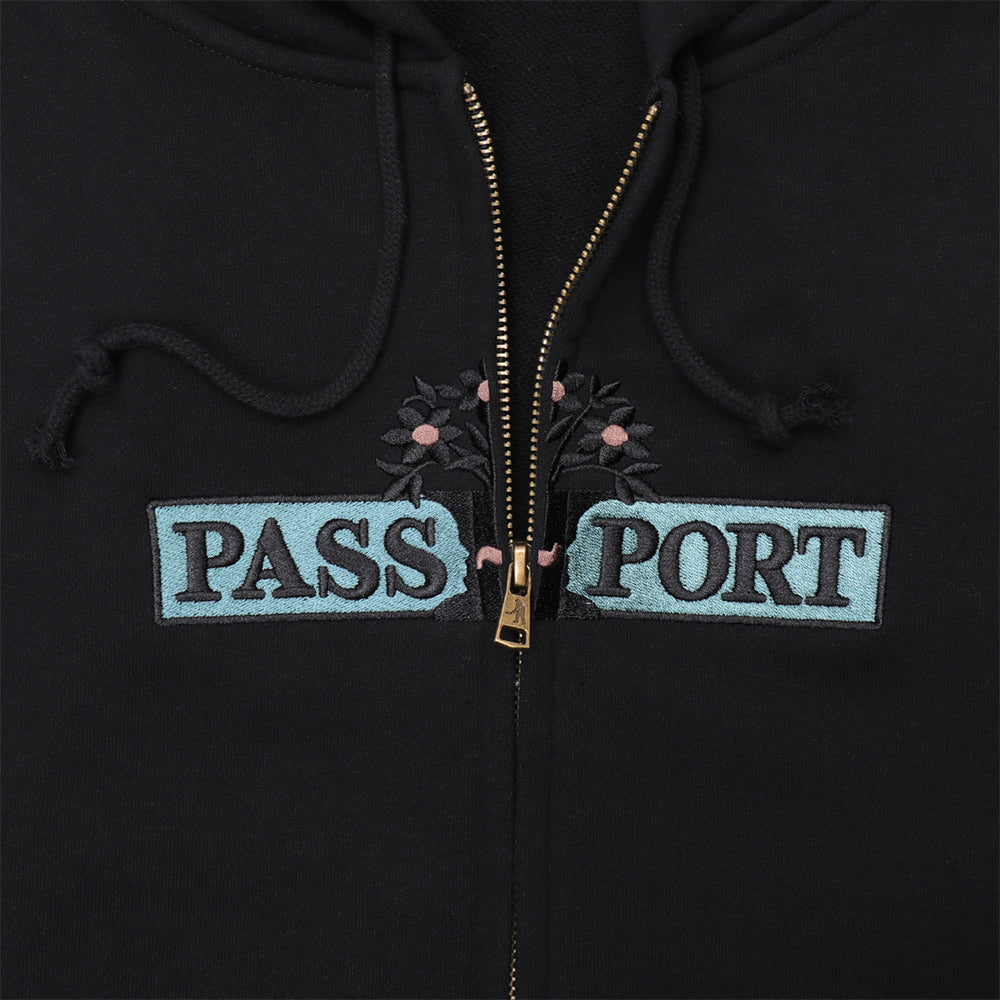 Pass~Port House Plant Organic Fleece Zip Hoodie Black