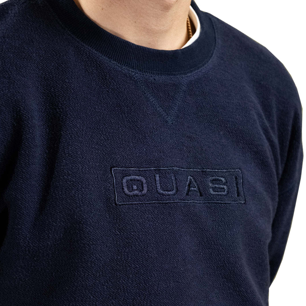 Quasi Looped Crew Sweatshirt Navy