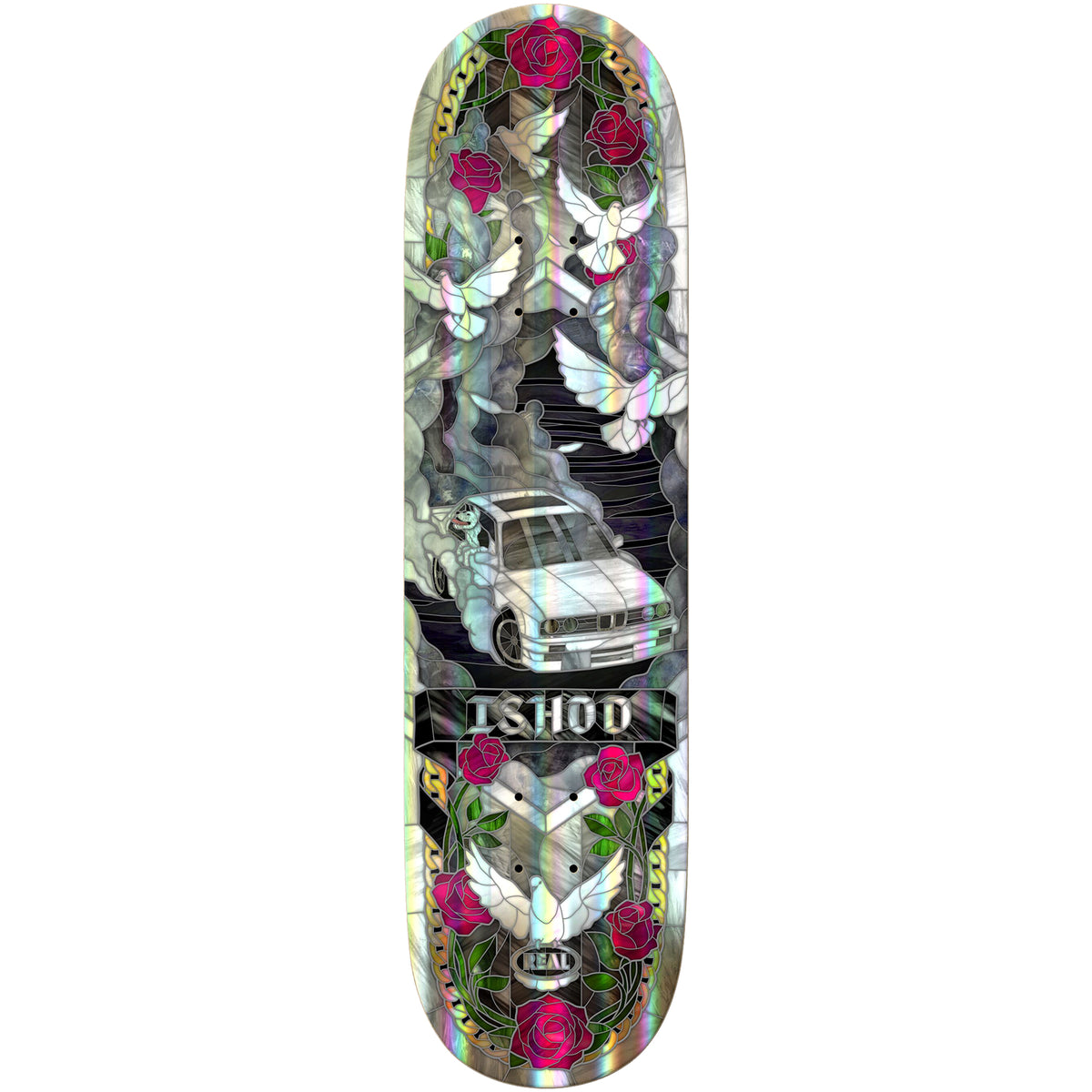 Real Ishod Wair Holographic Cathedral II Twin Tail Skateboard Deck 8.3"