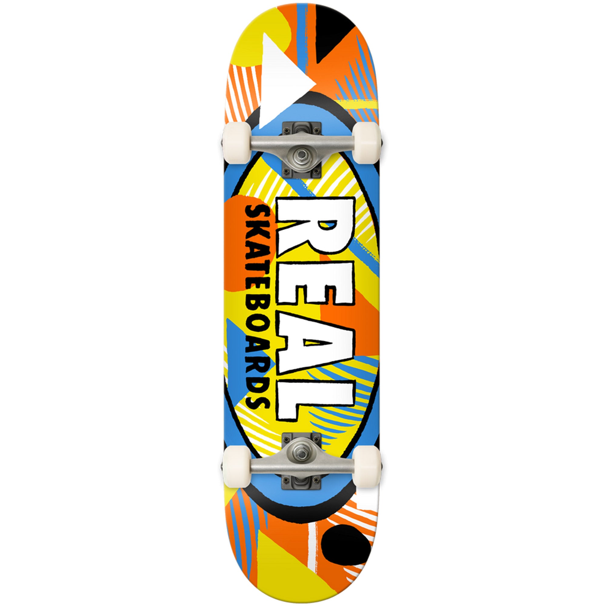 Real Hatched Oval Mini Complete Skateboard 7.3"