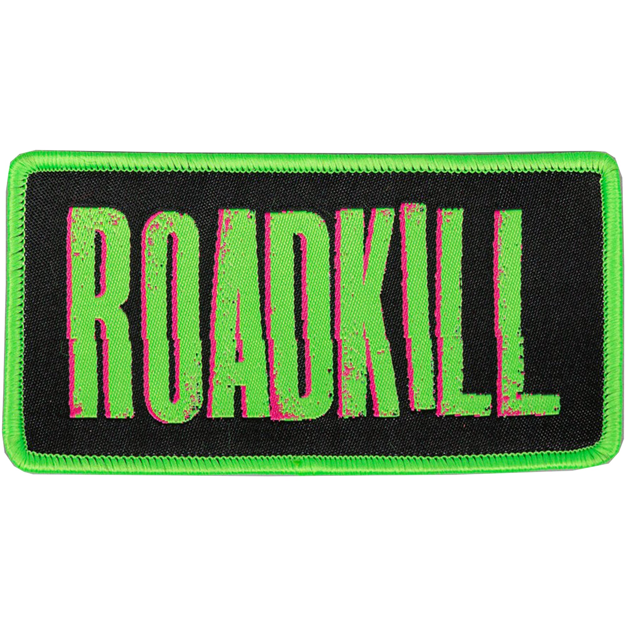 Roadkill Embroidered Patch Green/Pink