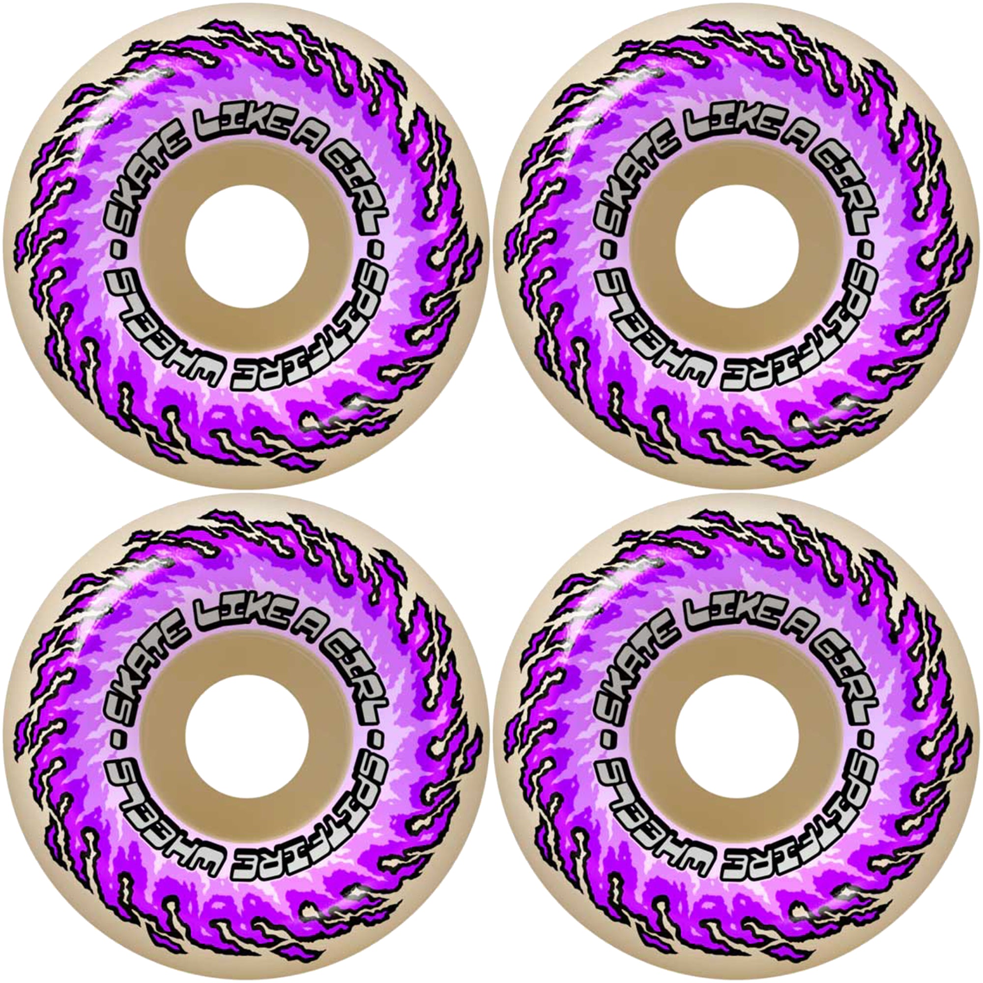 Spitfire Formula Four OG Classics Skate Like A Girl 99du Skateboard Wheels 54mm