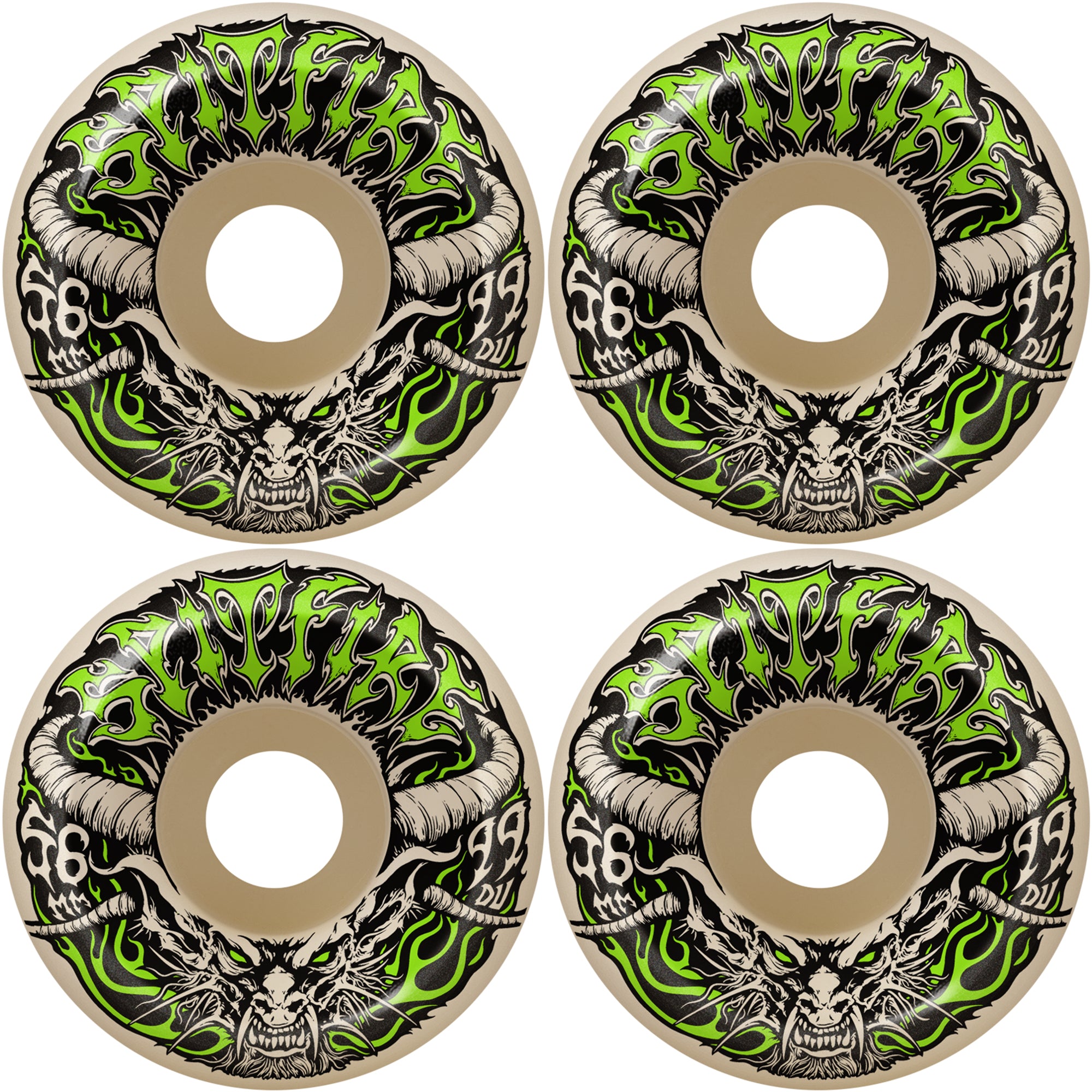 Spitfire Formula Four Conical Full Team Demon Redux 99du Skateboard Wheels 56mm