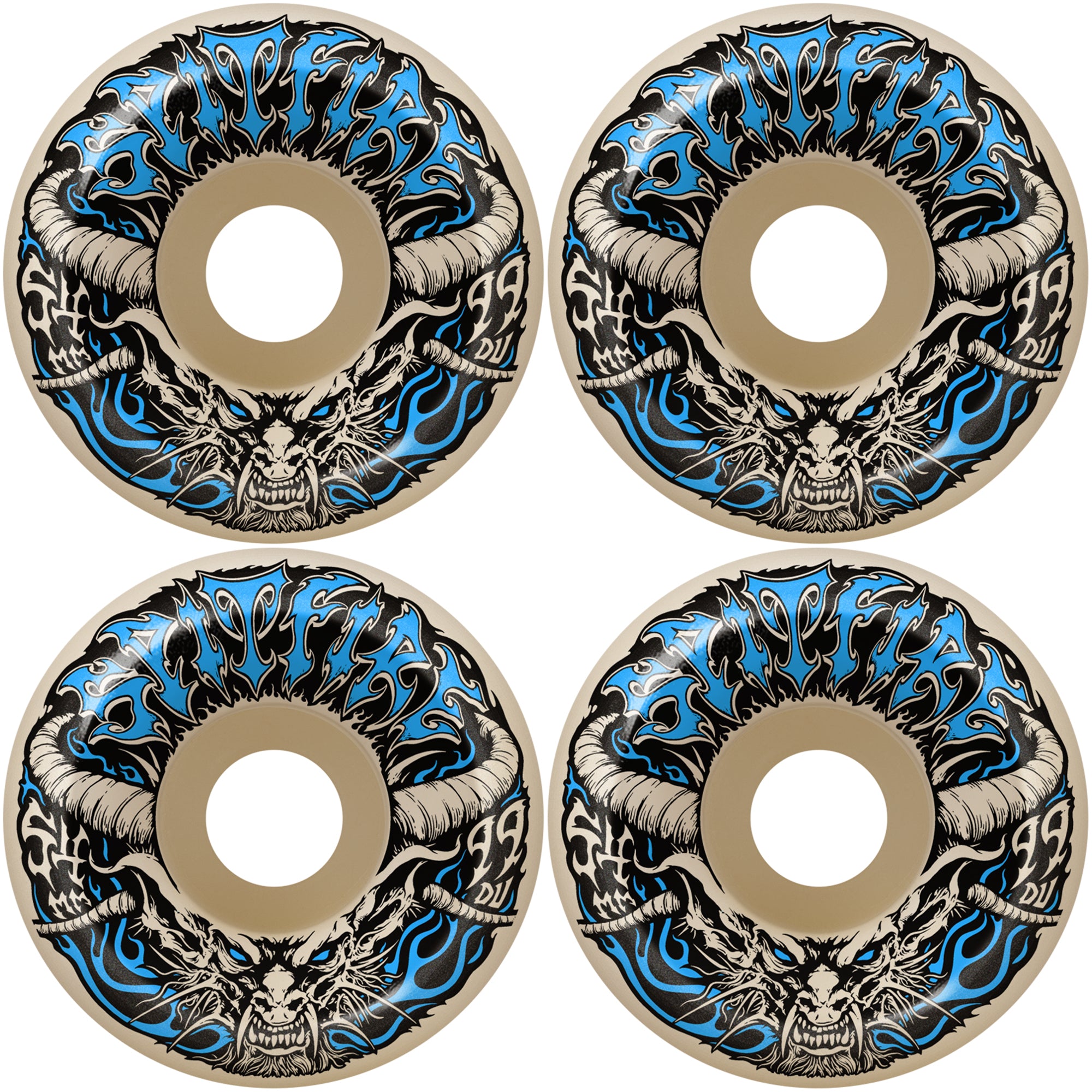 Spitfire Formula Four Conical Full Team Demon Redux 99du Skateboard Wheels 54mm