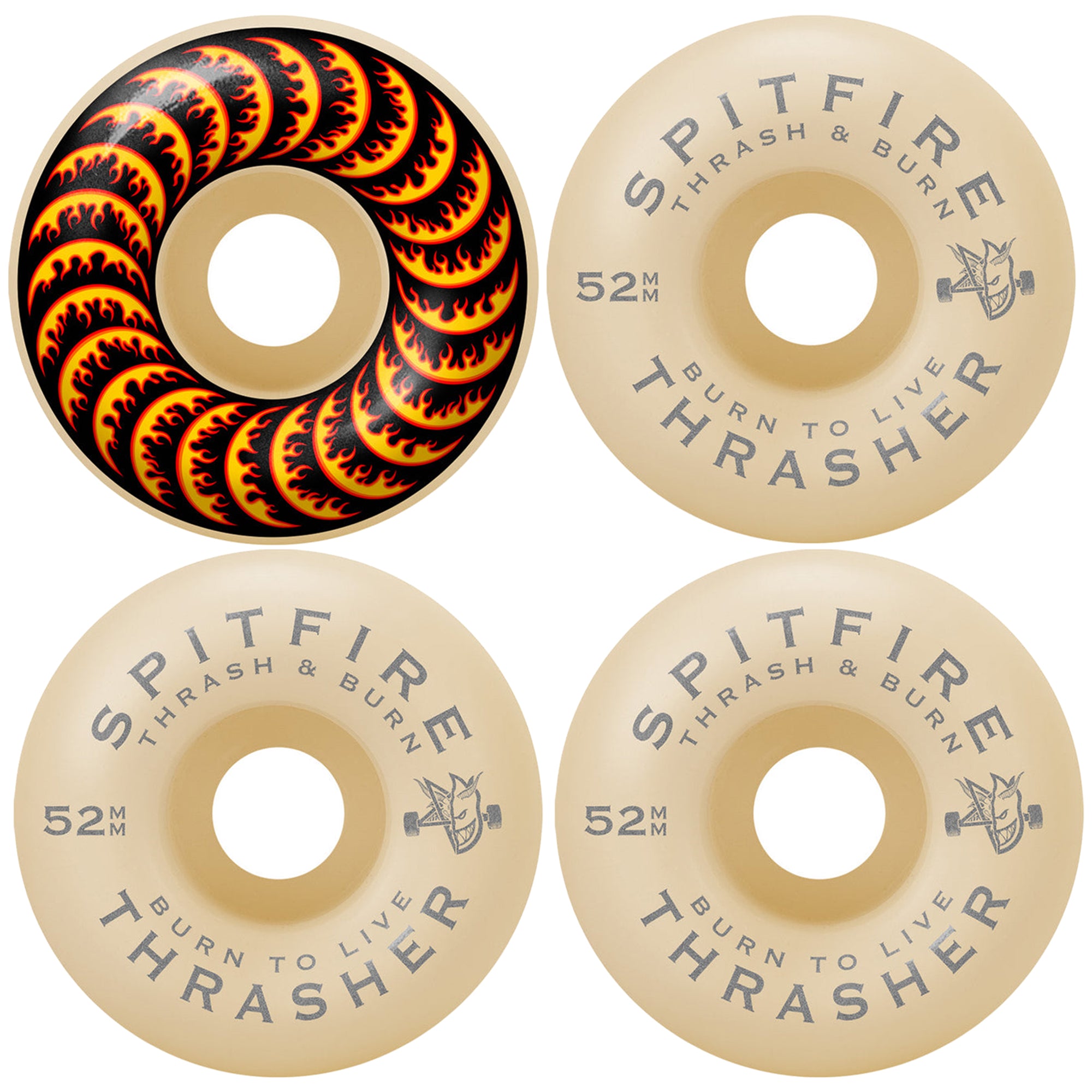 Spitfire x Thrasher Classic Flame Formula Four Classic 99du Skateboard Wheels 52mm