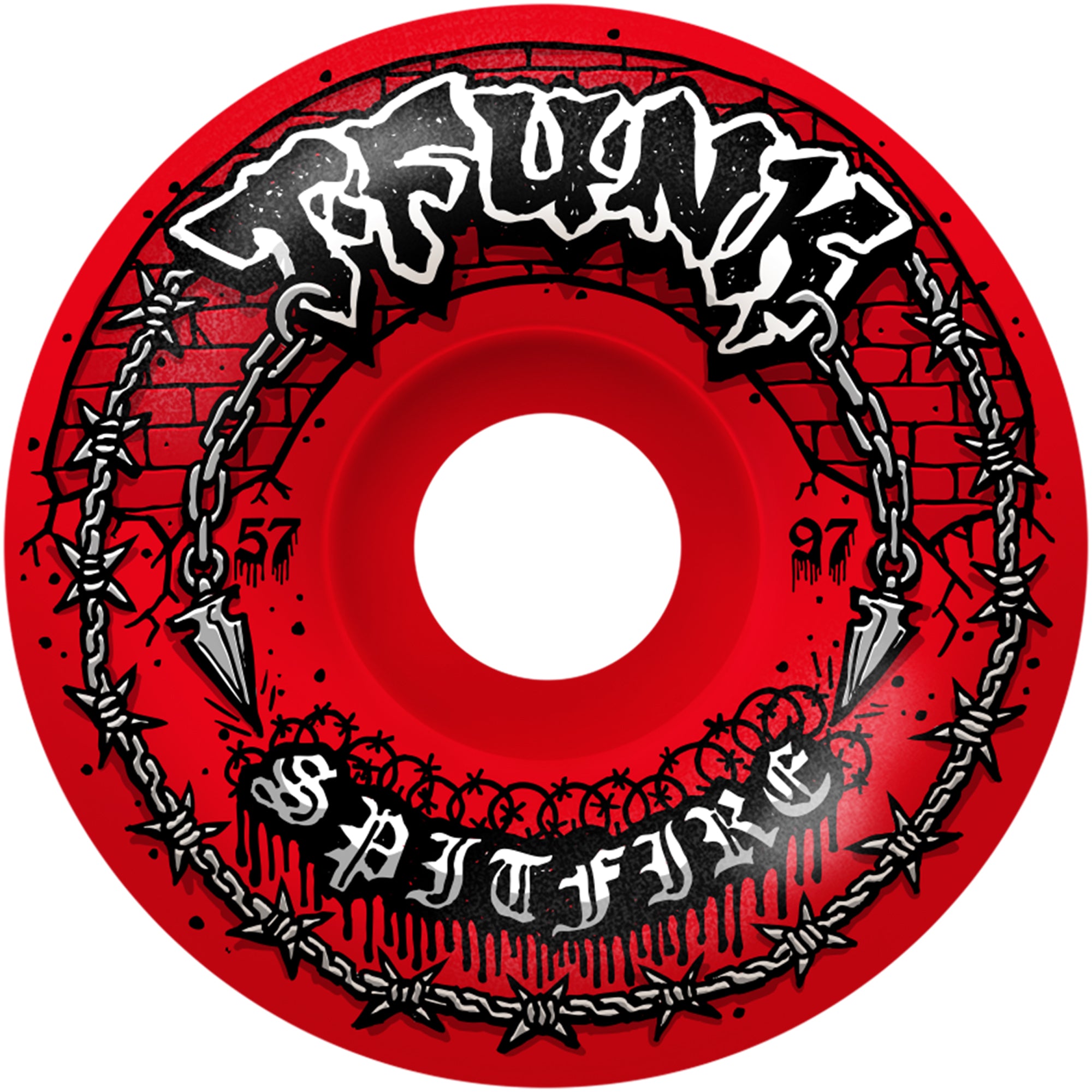 Spitfire Formula Four Radial Full T-Funk Raw 97du Red Skateboard Wheels 57mm