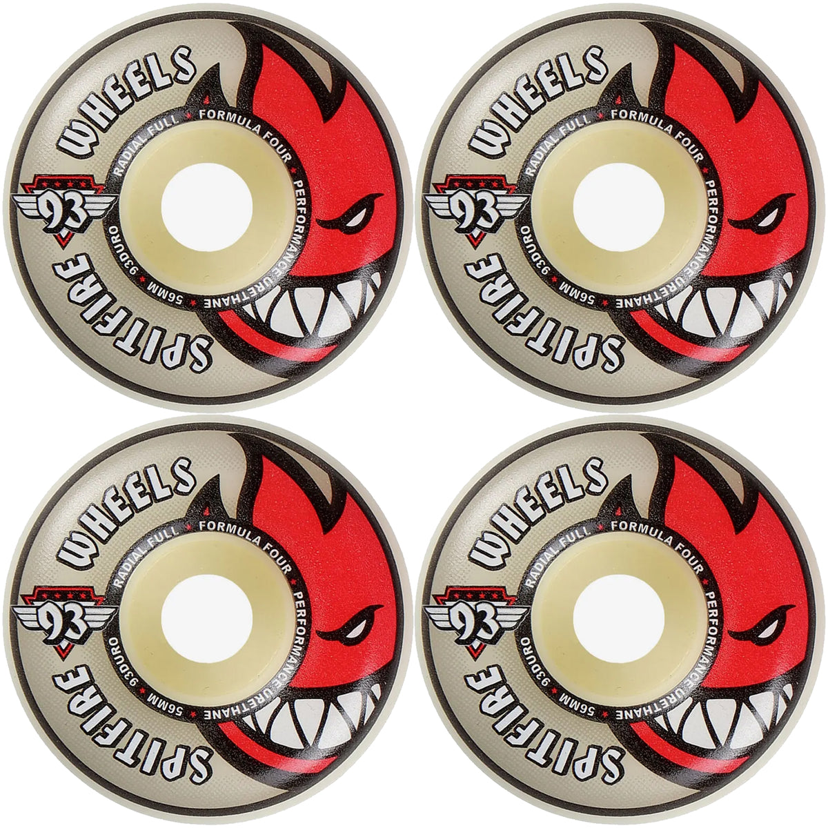 Spitfire Formula Four Radial Full 93du Skateboard Wheels 56mm