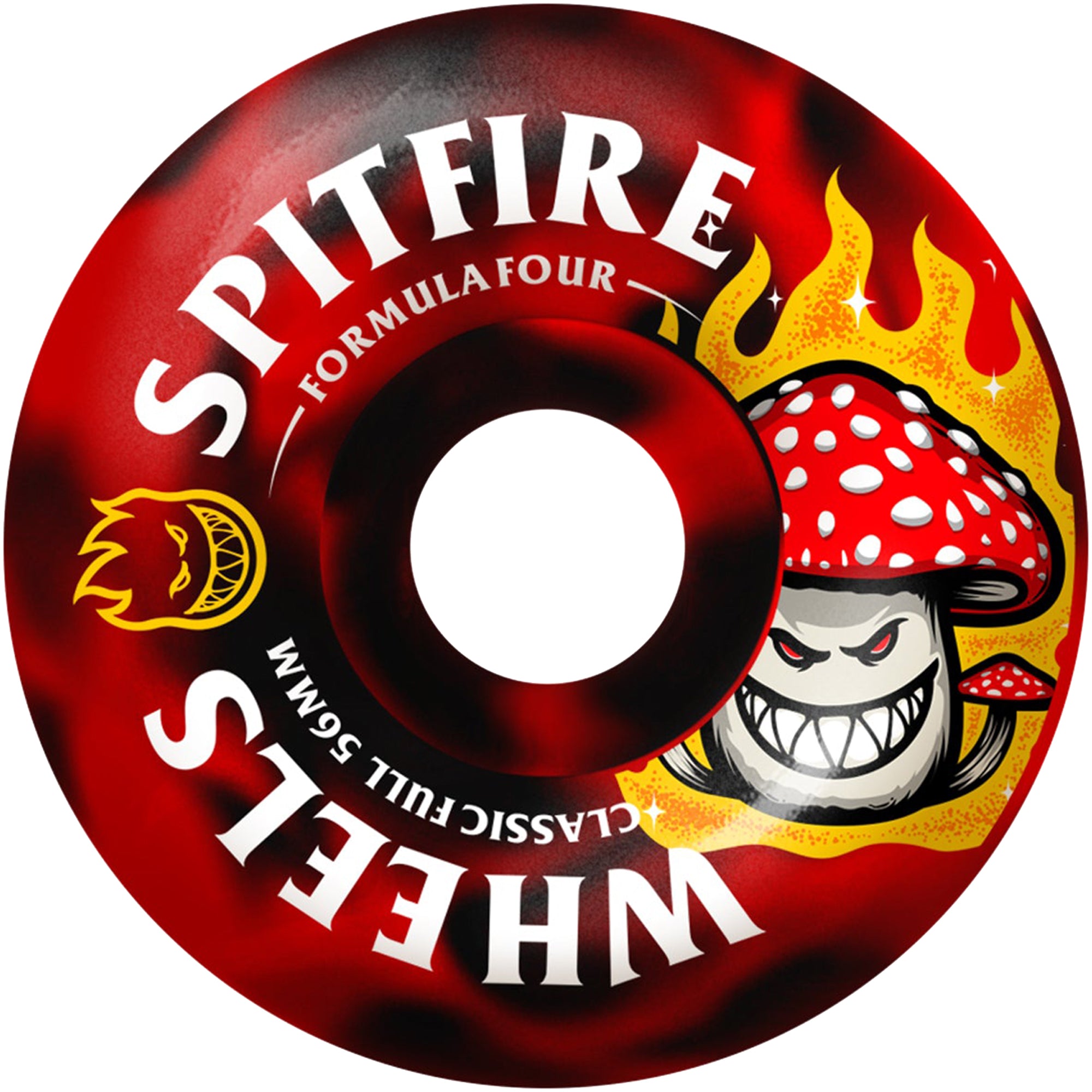 Spitfire Formula Four Shroom Bighead Classic Full 99du Black/Red Swirl Skateboard Wheels 56mm