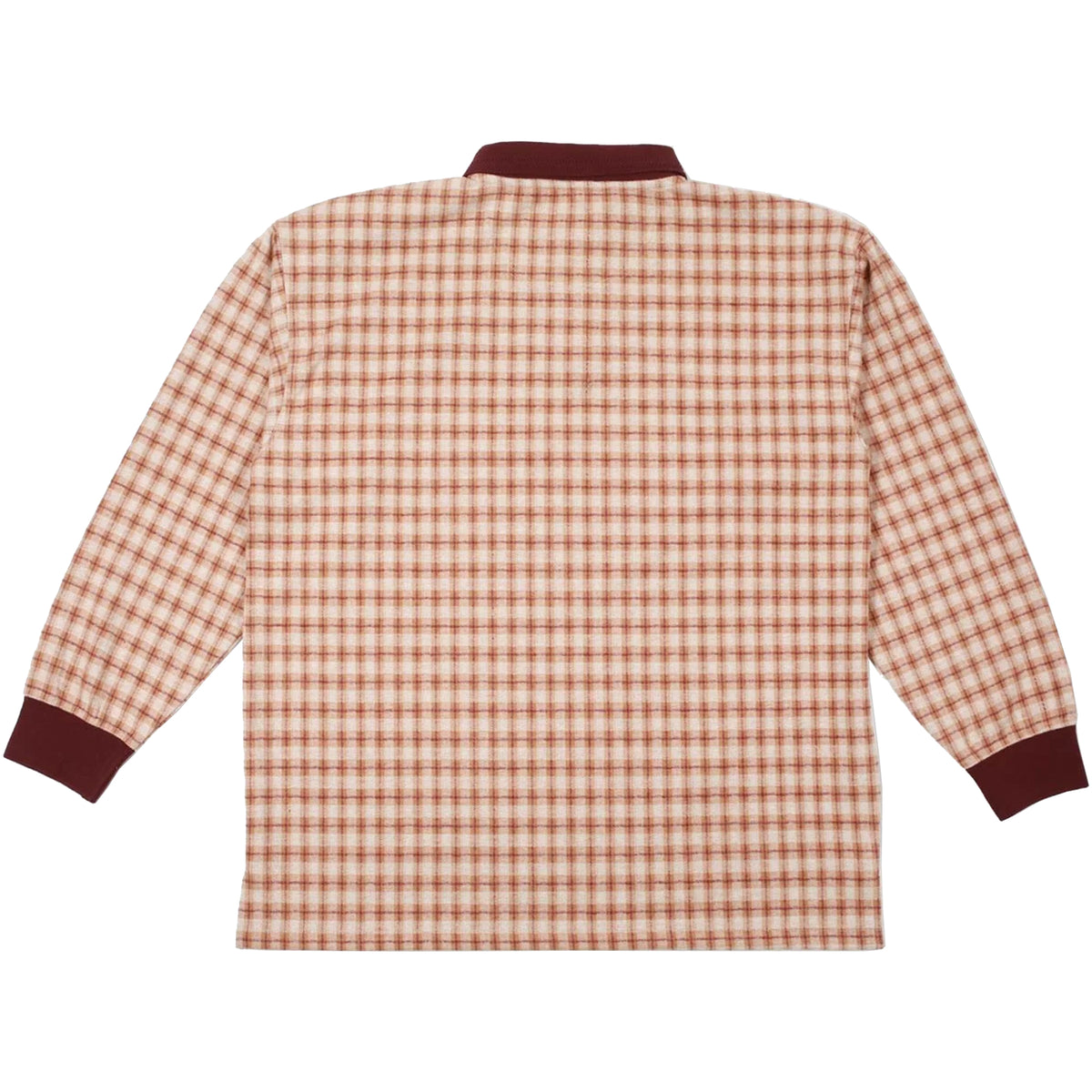 Theories ESP Longsleeve Polo Shirt Peach/Burgundy