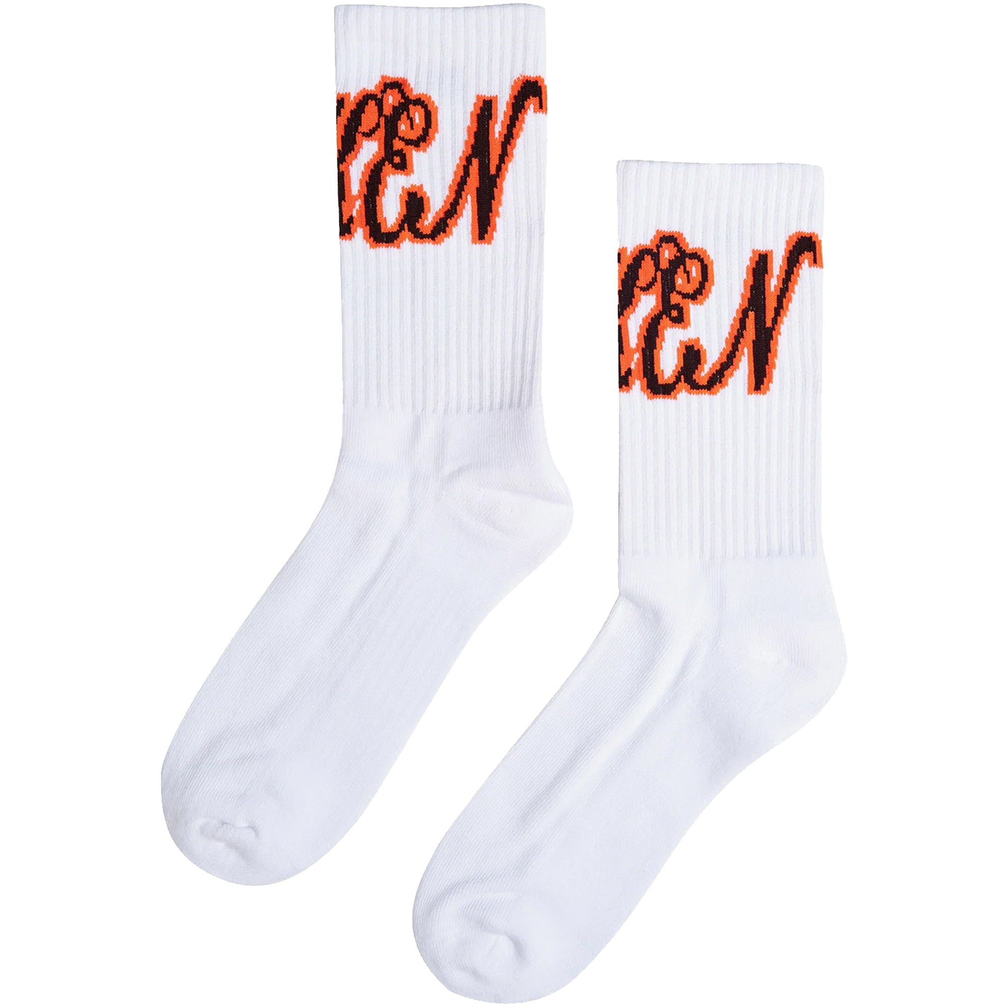 Token NYC Script Socks White/Orange