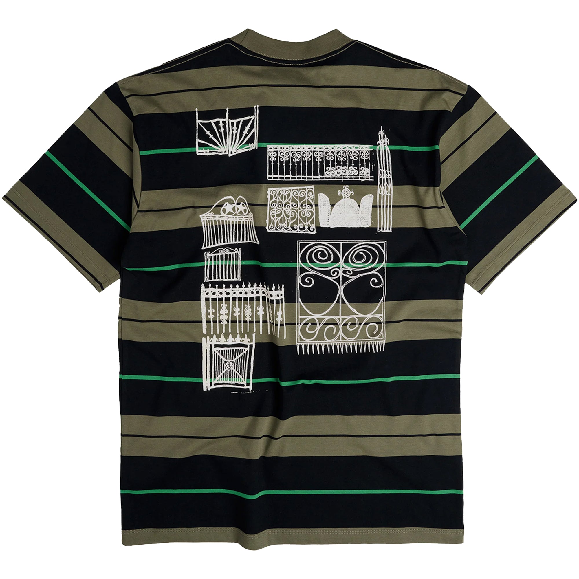 Token NYC Fences Tee Green Striped