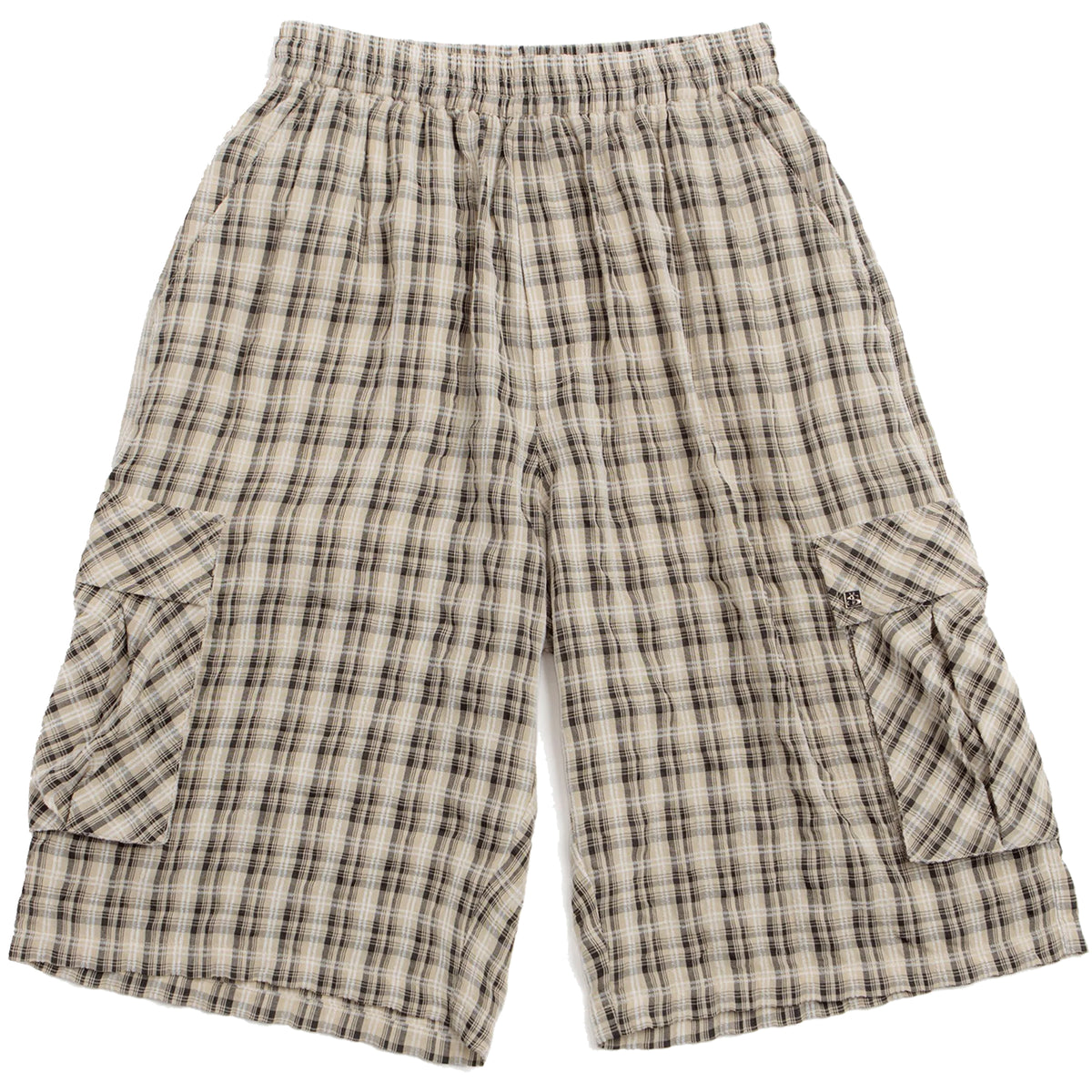 Yardsale Plaid Cargo Shorts Cream/Black