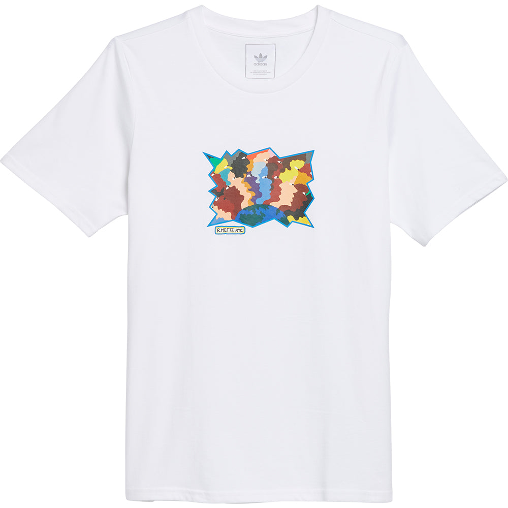 Adidas Mettz World Peeps T Shirt White/Multicolor