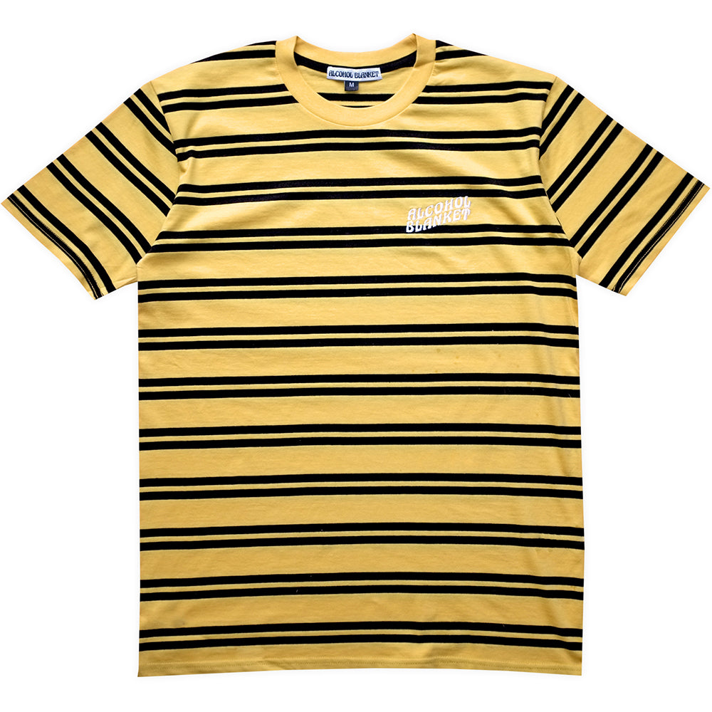 Alcohol Blanket Striped Logo T shirt Yellow